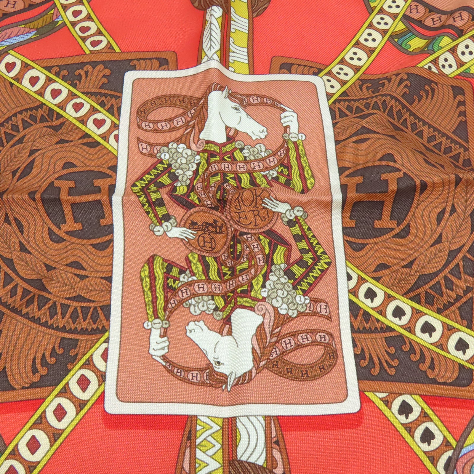 HERMES 【激減優惠】絲質Scarf 90x90絲巾紅色