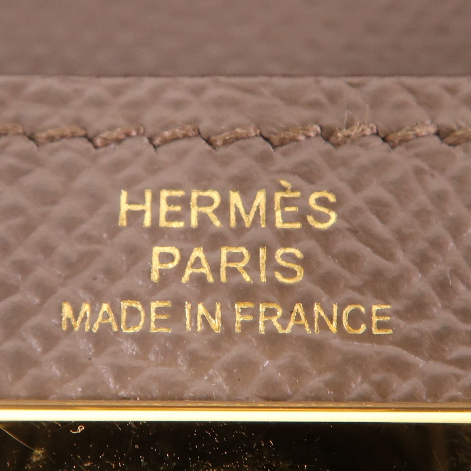 HERMES Epsom皮革Kelly Pocket金扣錢包Etain