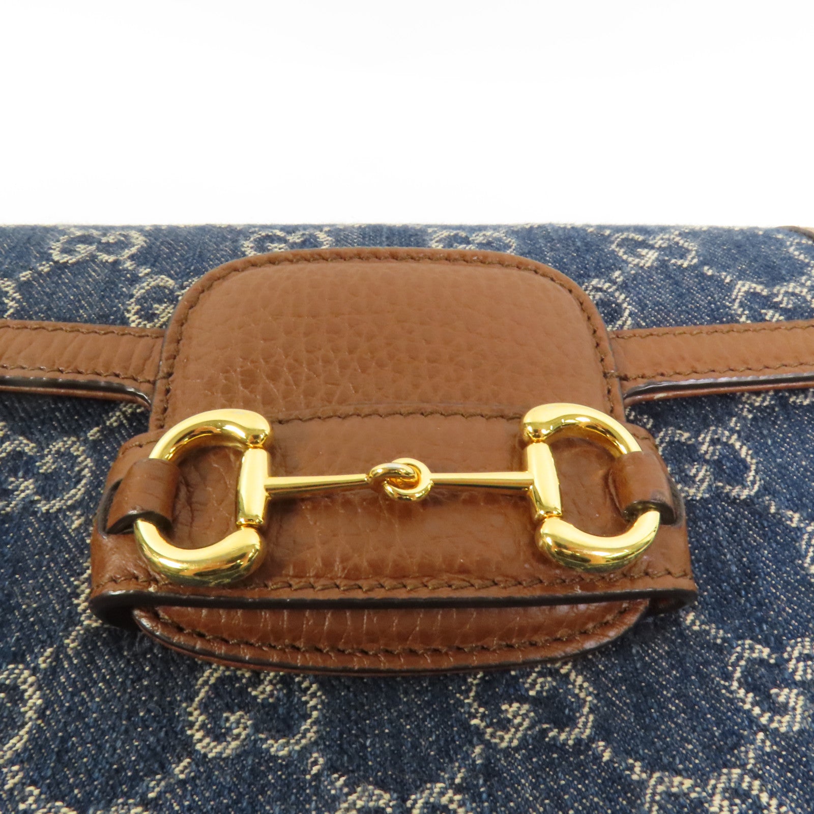 GUCCI Denim Horsebit 1955 Small肩背袋