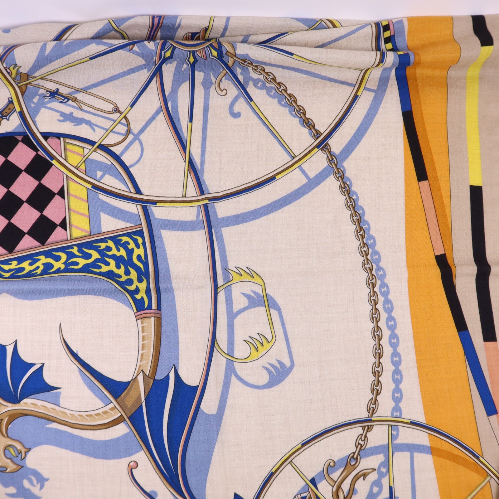 HERMES 絲質/羊絨Scarf 140X140絲巾