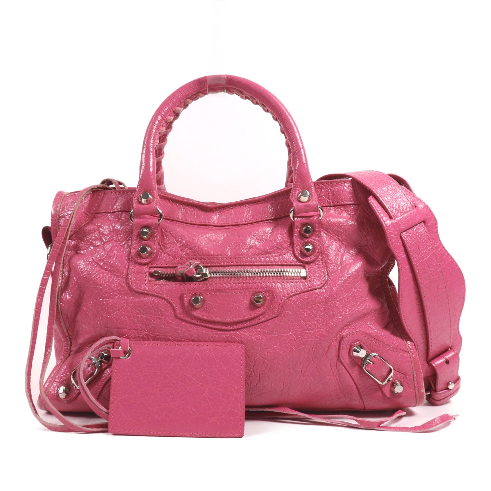 BALENCIAGA 羊皮皮革Classic City銀扣手挽肩背兩用袋