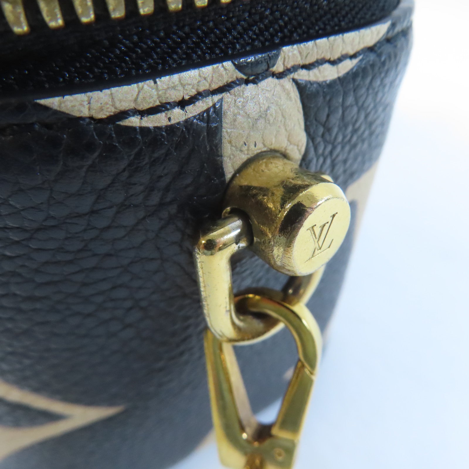 LOUIS VUITTON Monogram Giant Vanity PM金扣手挽肩背兩用袋黑色