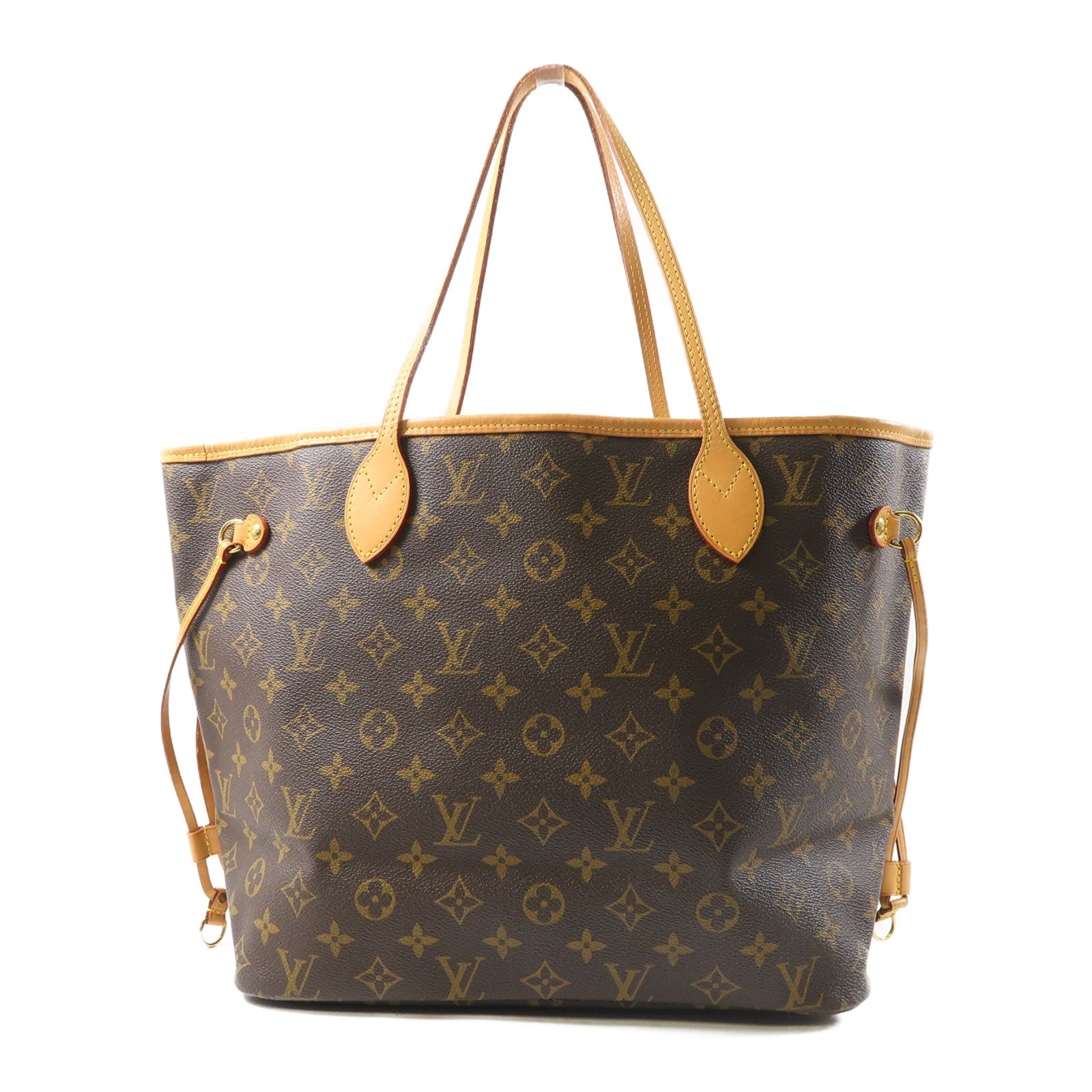 LOUIS VUITTON Monogram Neverfull MM金扣肩背袋啡色