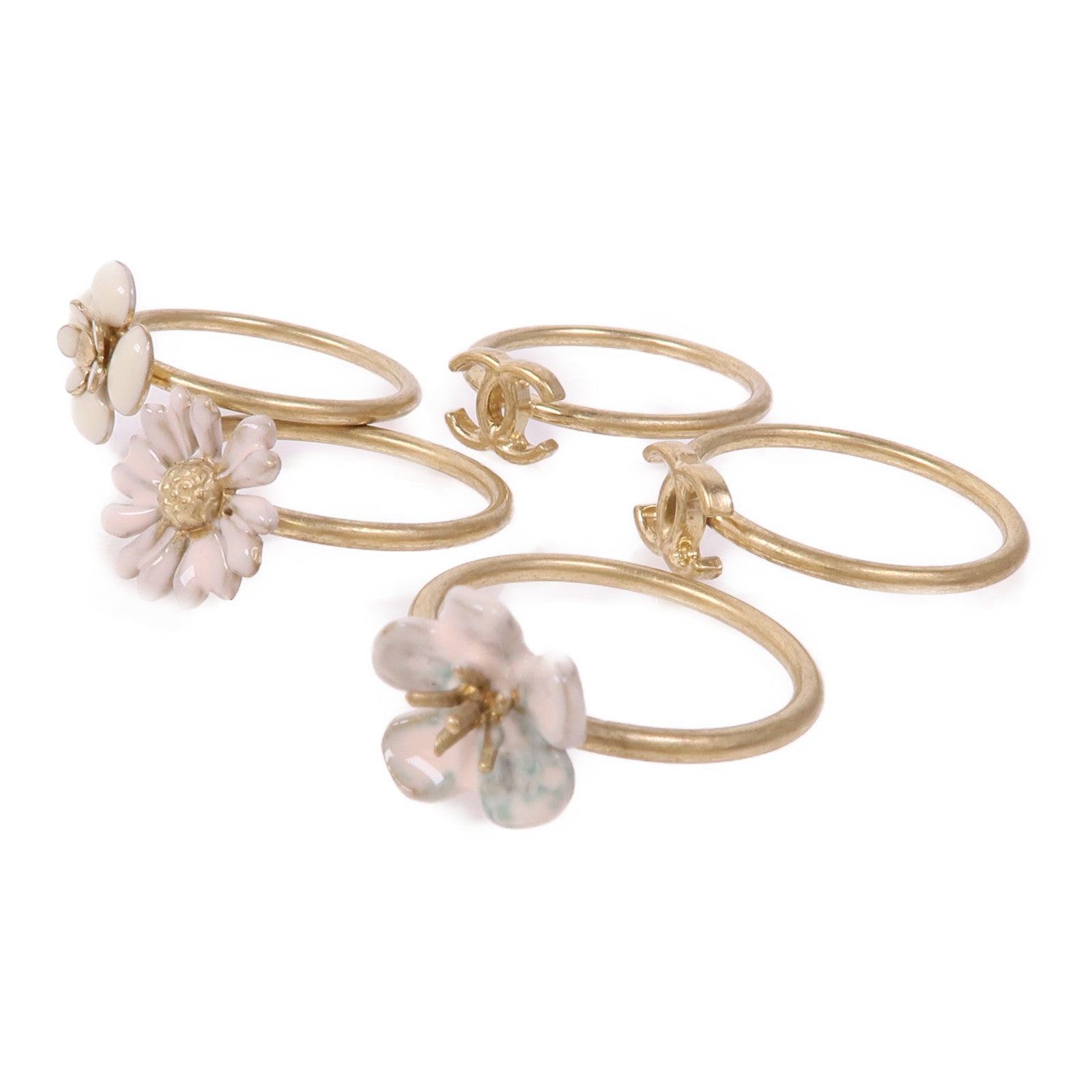 CHANEL 金屬/PVC A Set of 5 Rings戒指US#6.5