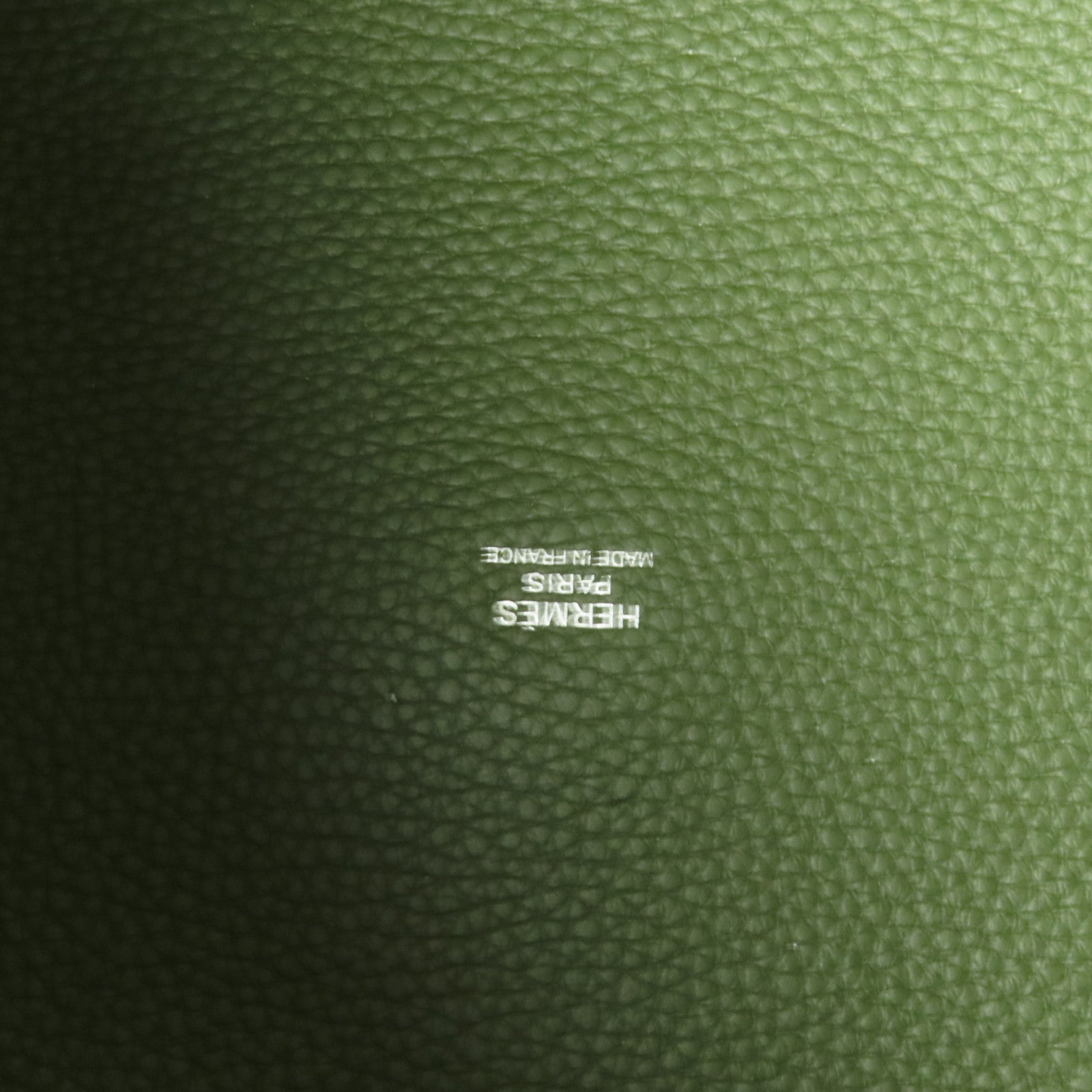 HERMES Clemence皮革Picotin GM銀扣手挽袋Olive Green
