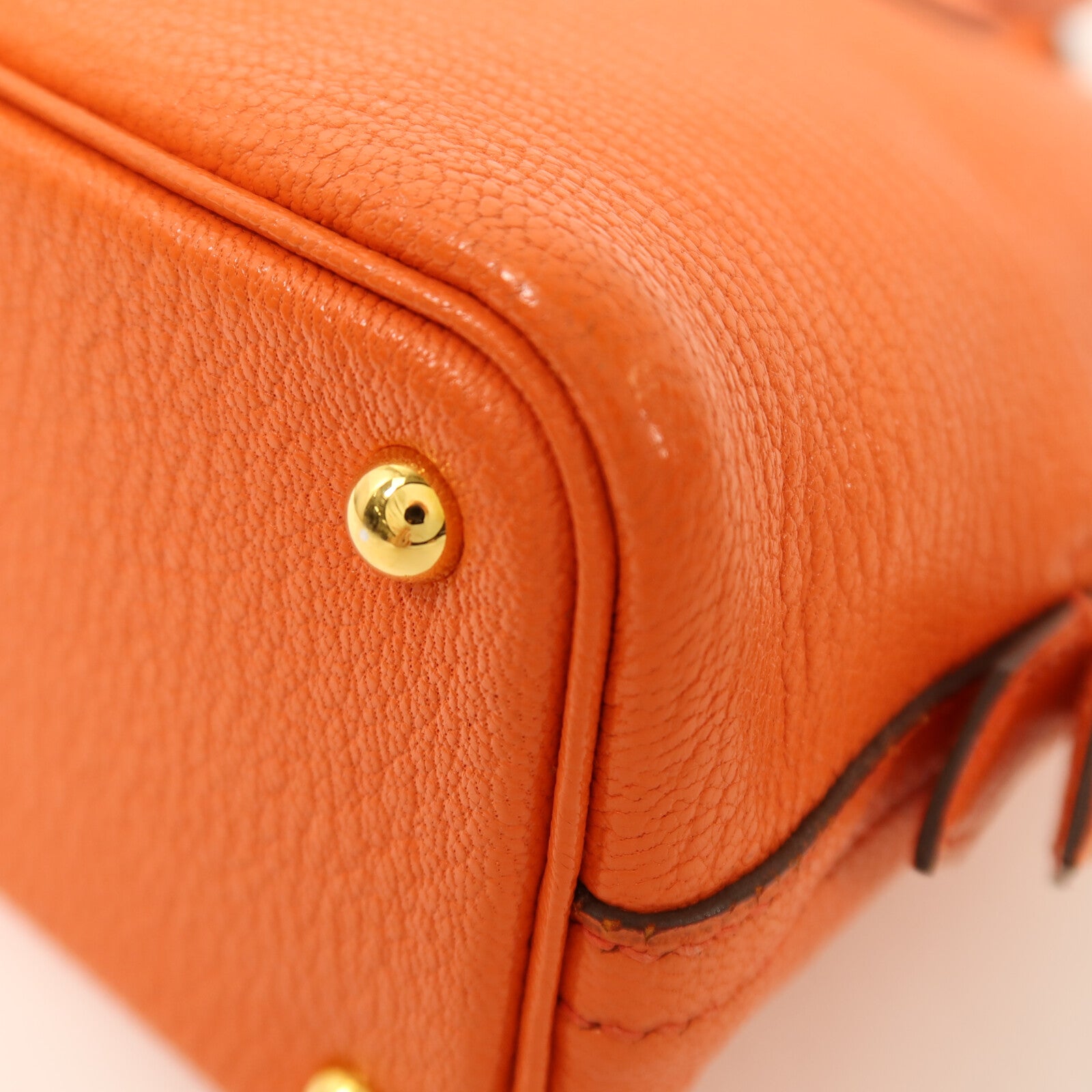 HERMES Chevre皮革Mini Bolide金扣手挽肩背兩用袋Orange Poppy