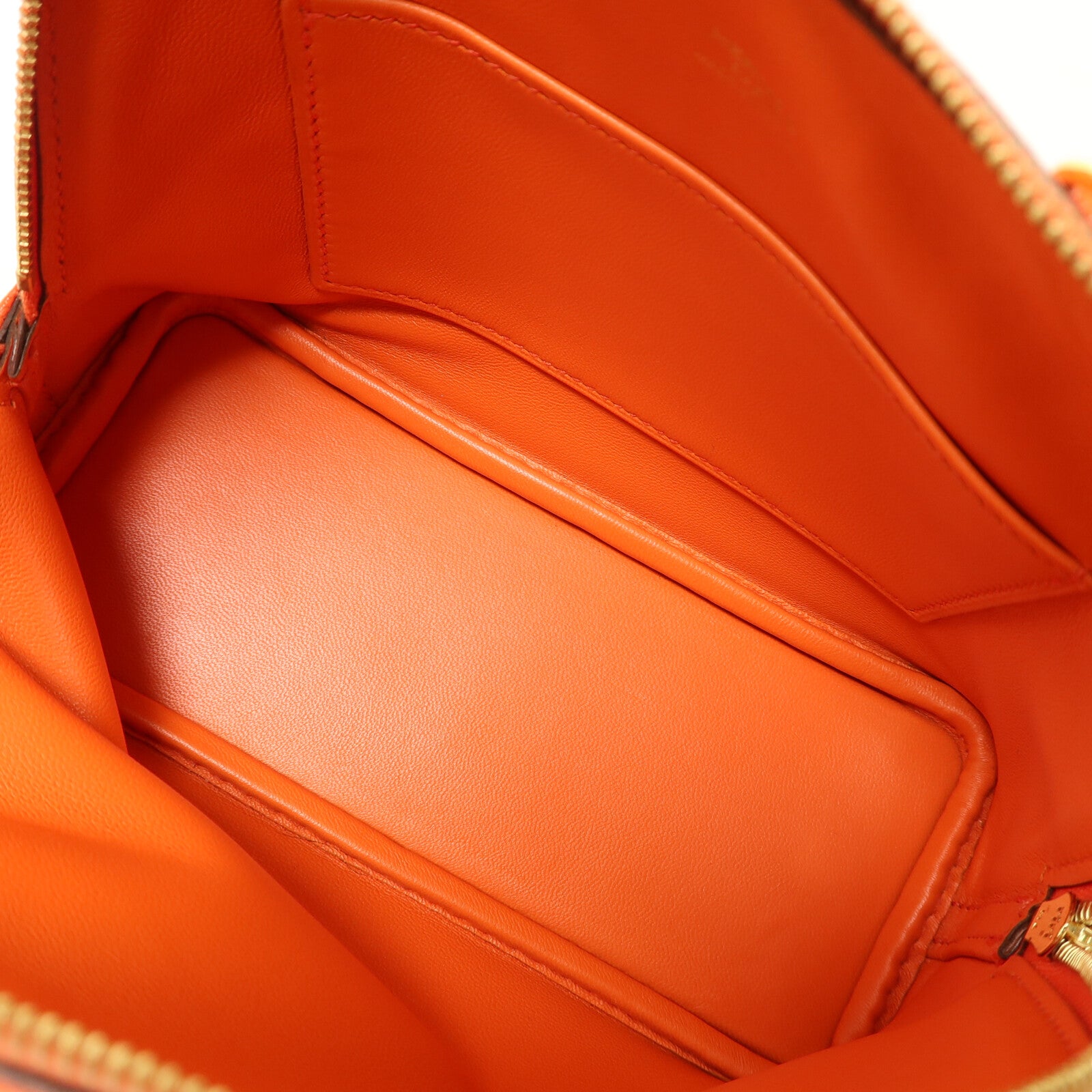 HERMES Chevre皮革Mini Bolide金扣手挽肩背兩用袋Orange Poppy