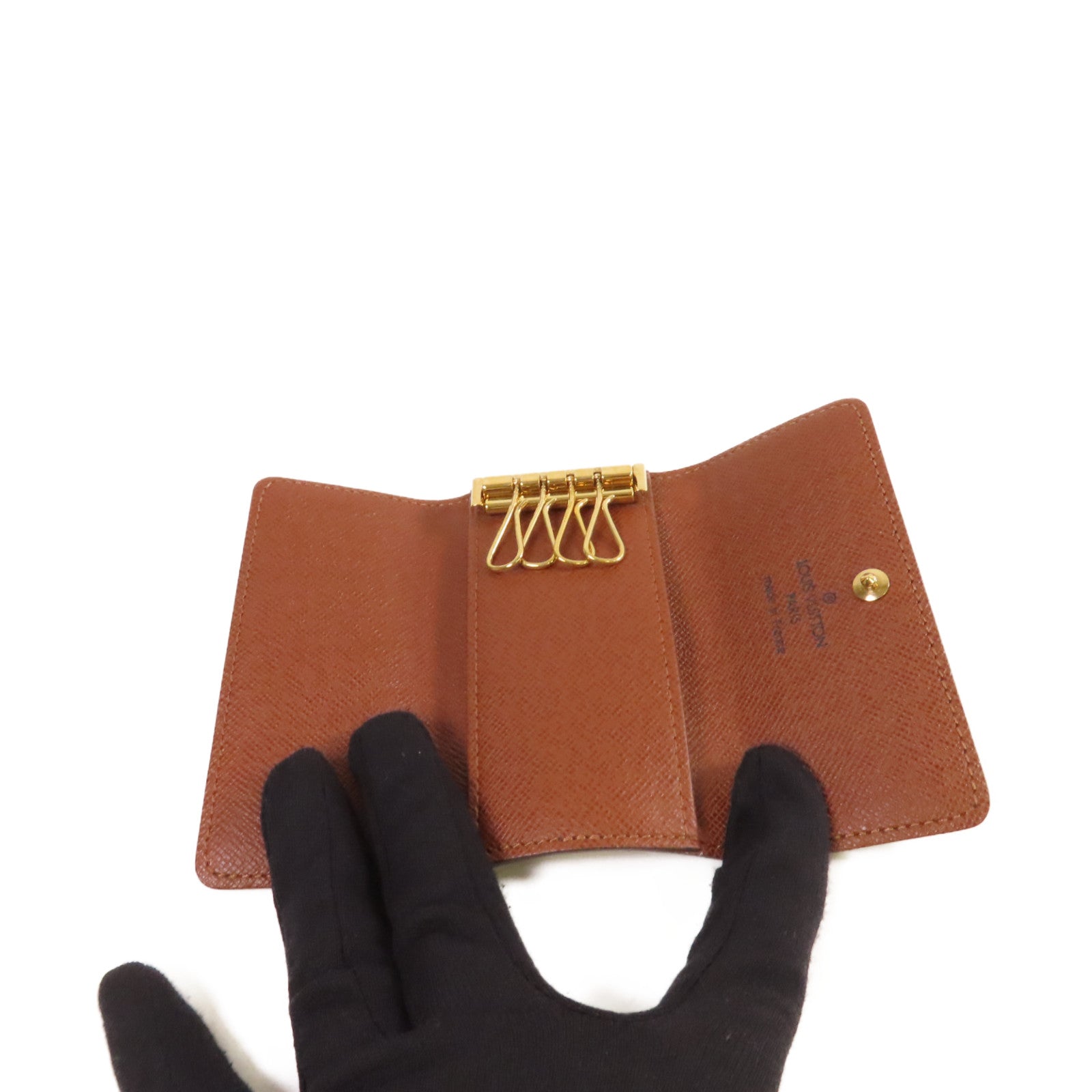 LOUIS VUITTON Monogram Multicles 4 Key Holder金扣鎖匙套啡色