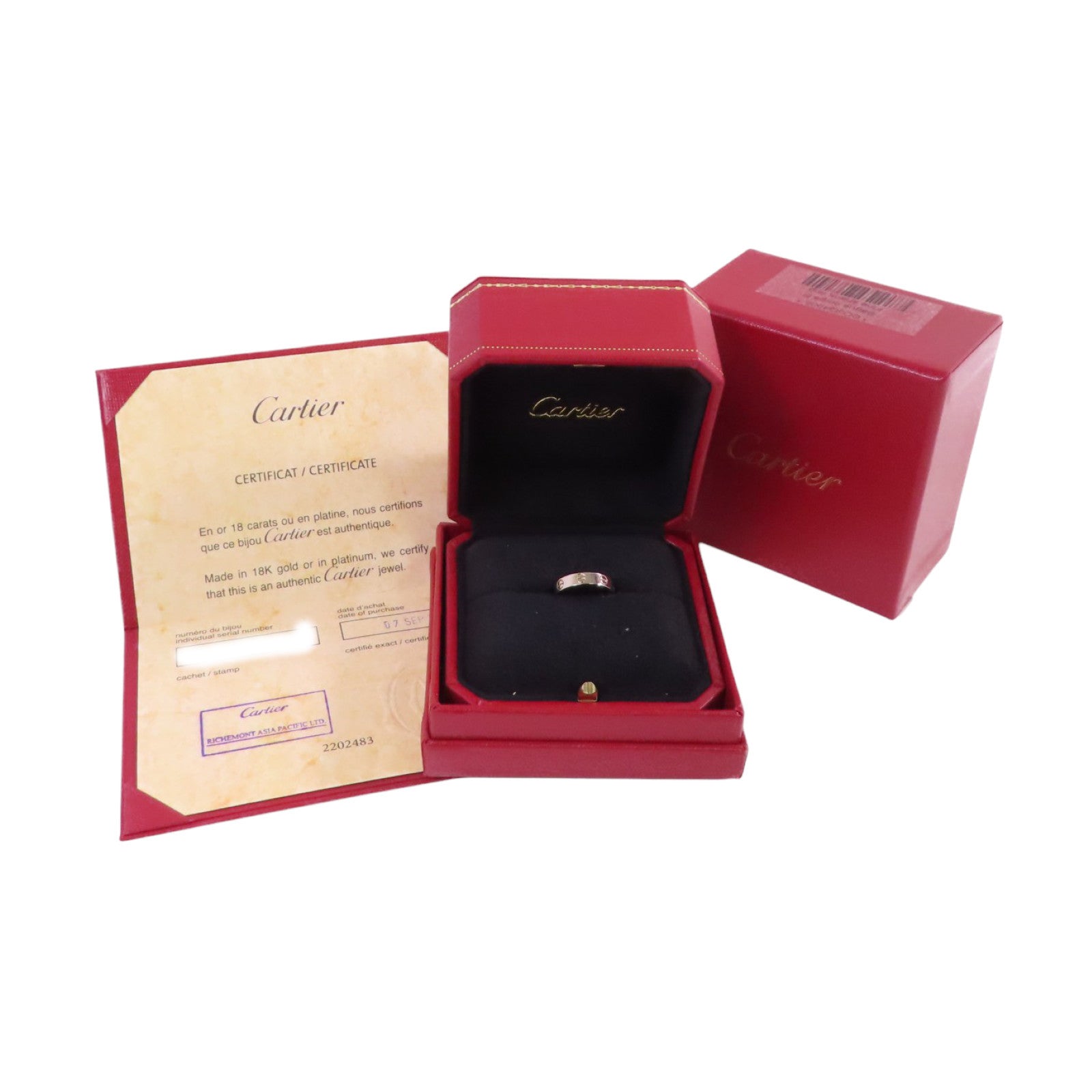 CARTIER 18K白金/Mini Love Ring戒指Cartier#47/US#3.75