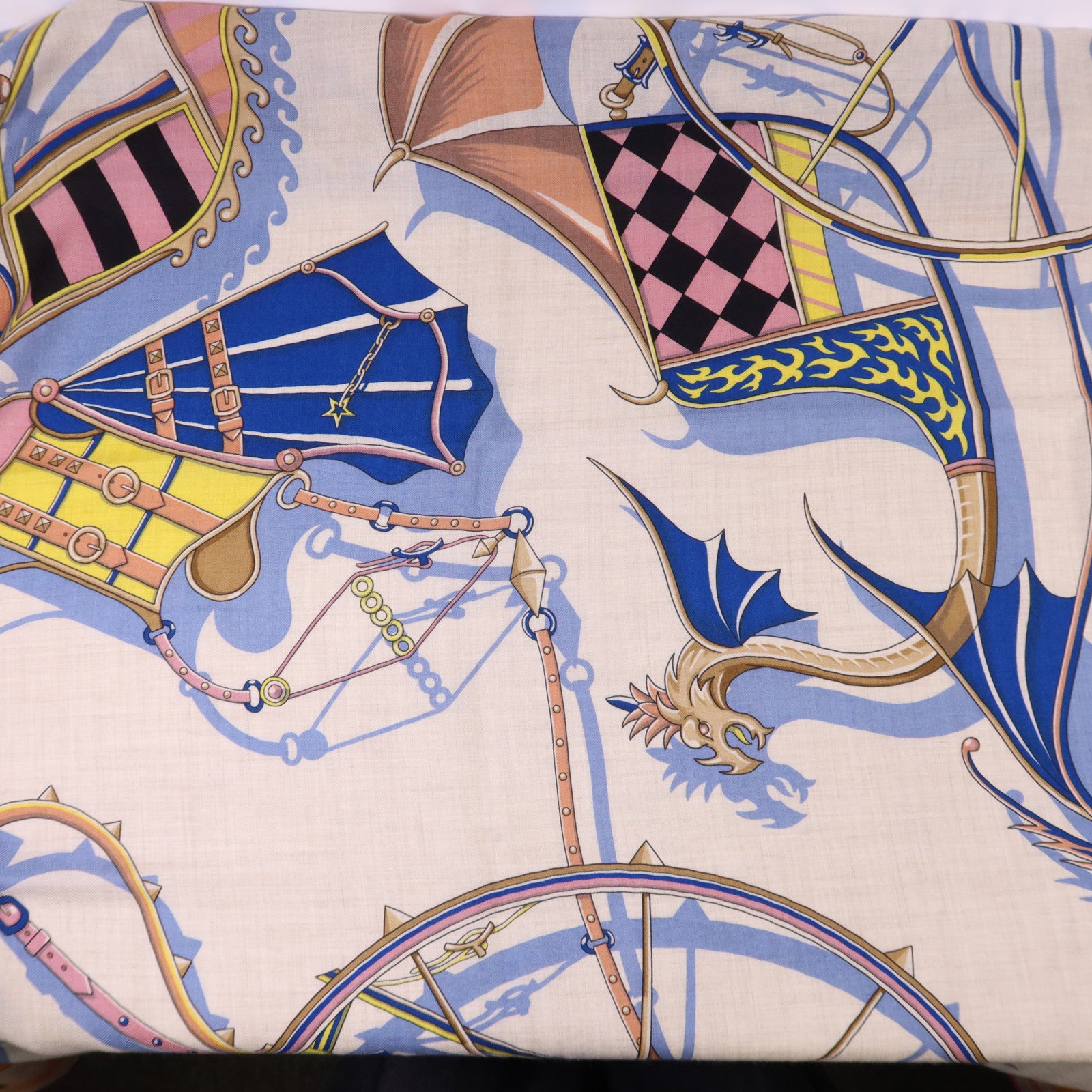 HERMES 絲質/羊絨Scarf 140X140絲巾