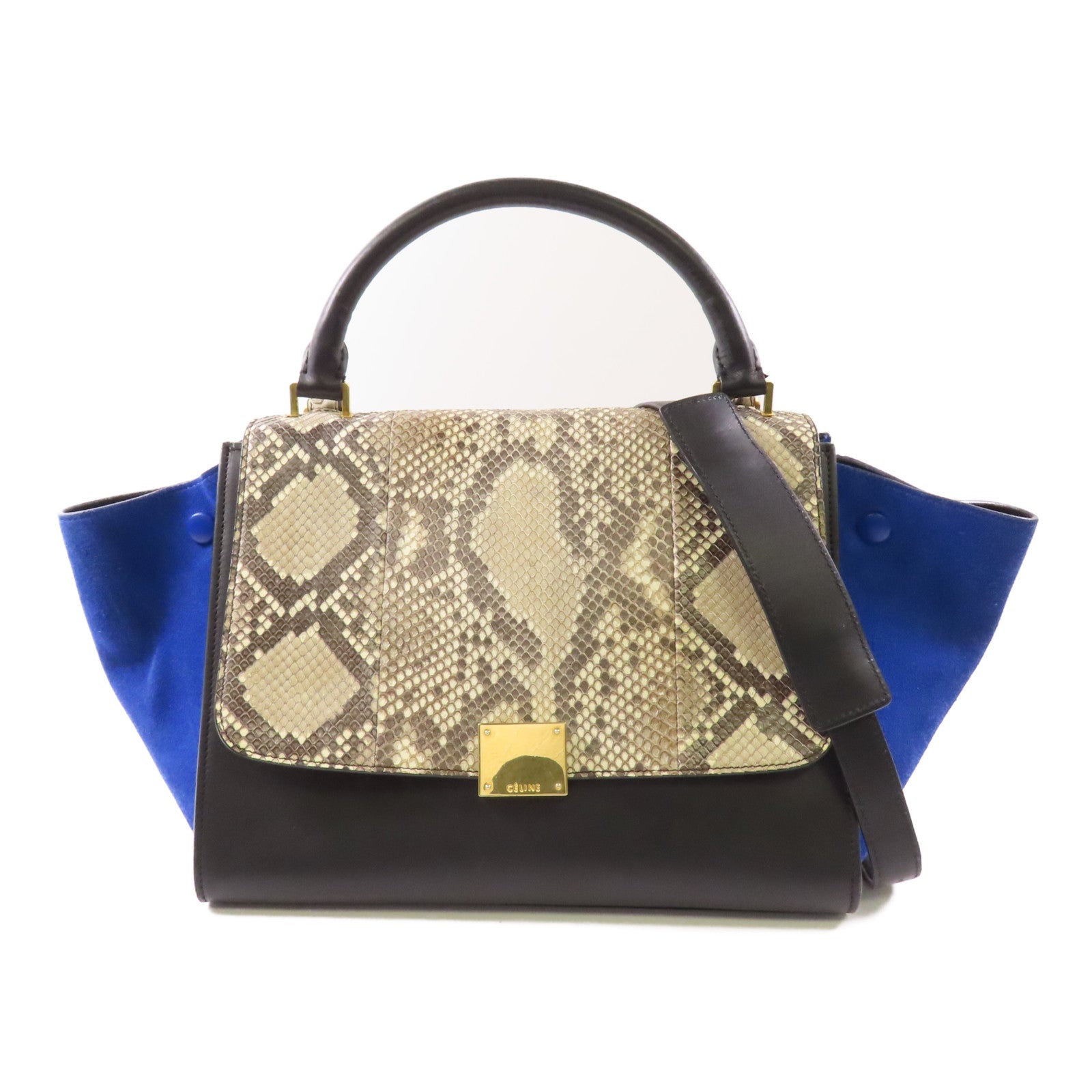 CELINE 【激減優惠】牛皮皮革/蛇皮皮革/麂皮皮革Trapeze金扣手挽肩背兩用袋