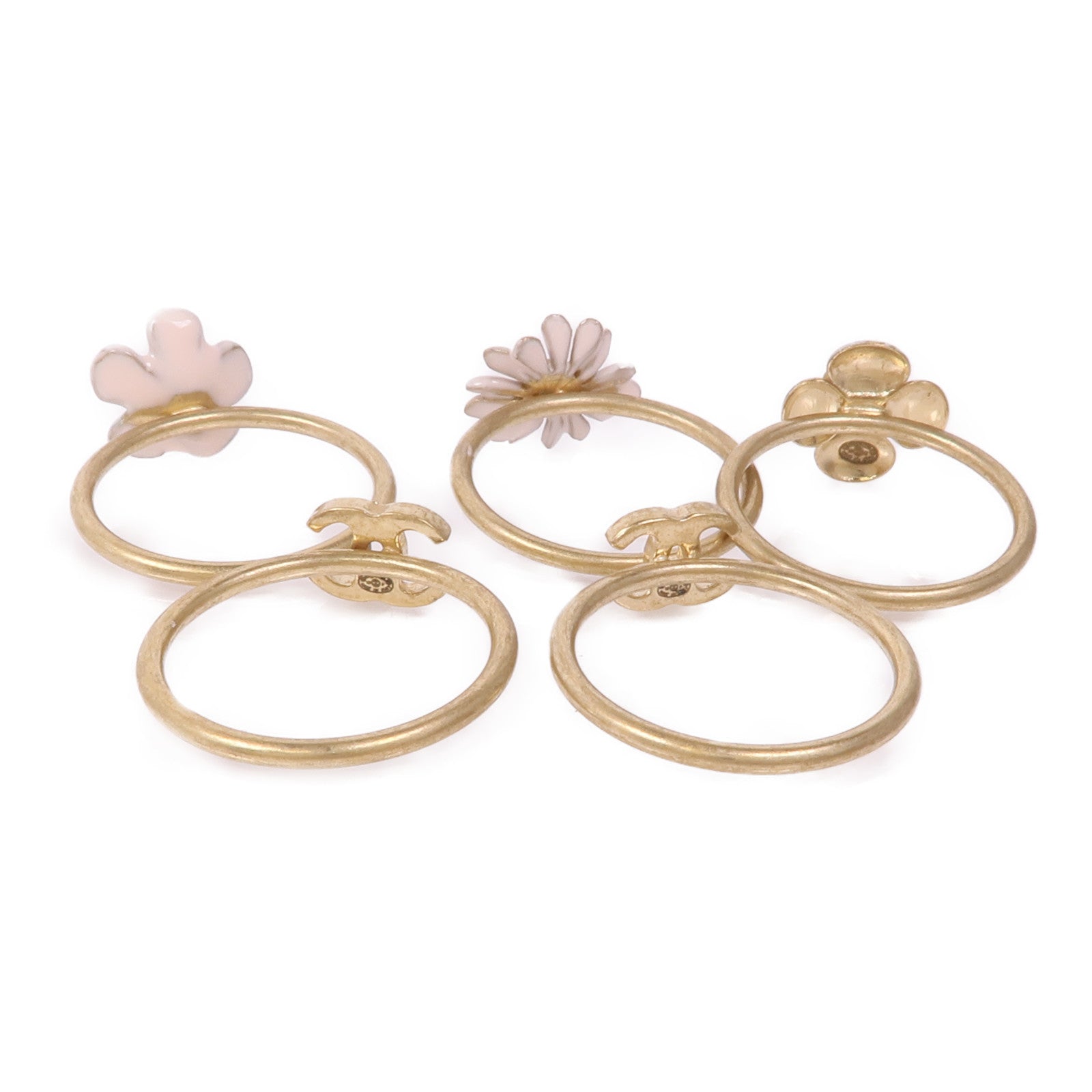 CHANEL 金屬/PVC A Set of 5 Rings戒指US#6.5