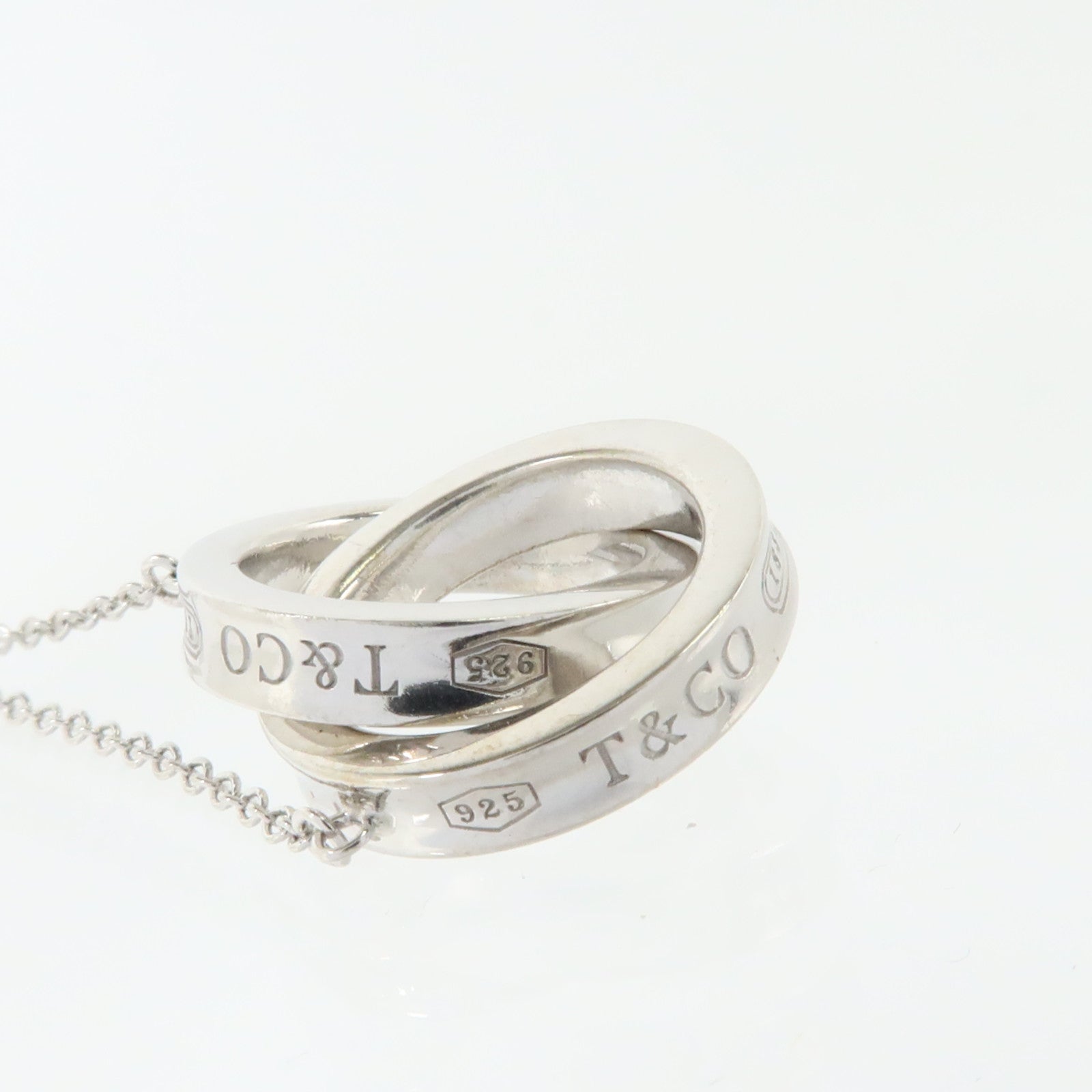 TIFFANY＆CO 925純銀Interlocking Circle Necklace項鏈