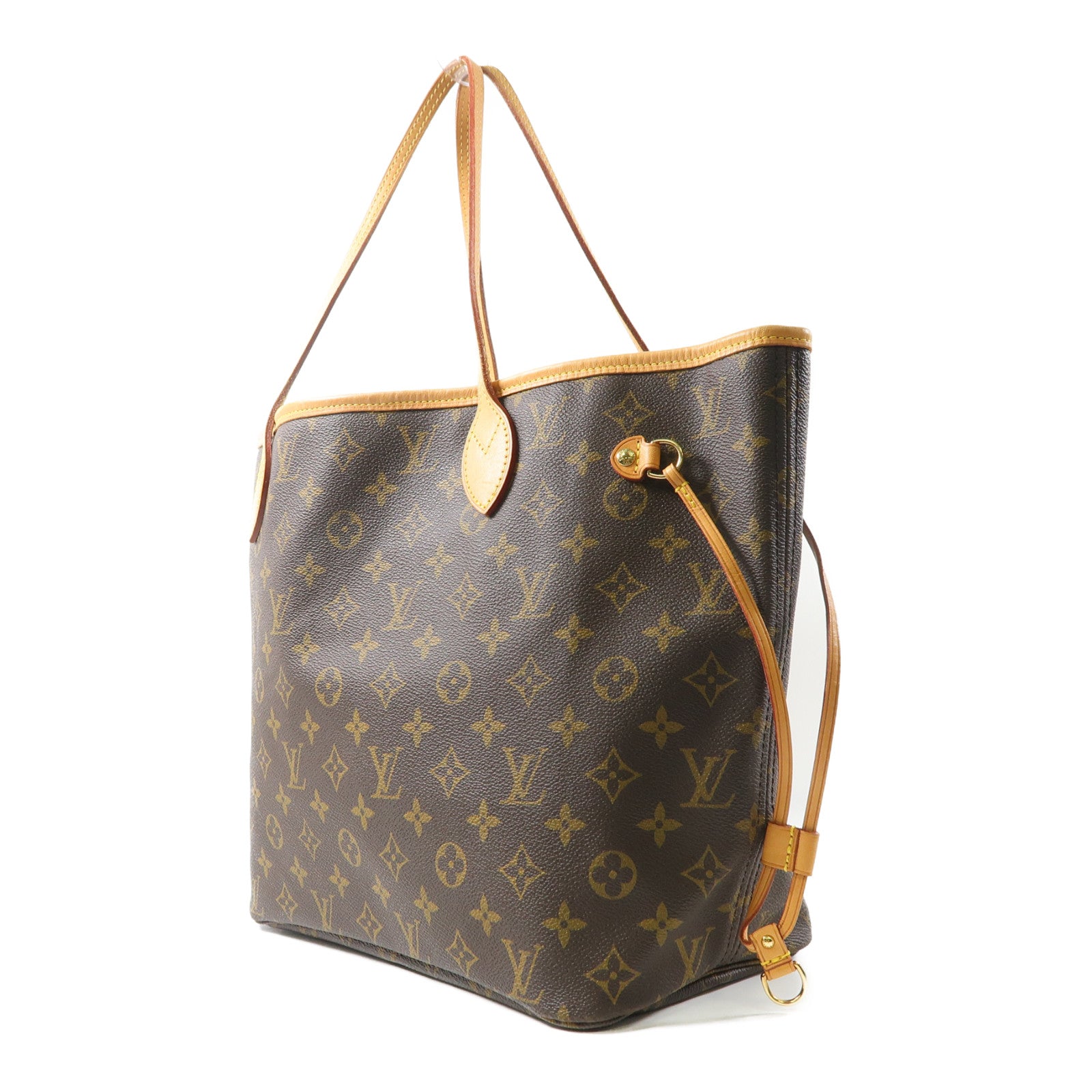 LOUIS VUITTON Monogram Neverfull MM金扣肩背袋啡色