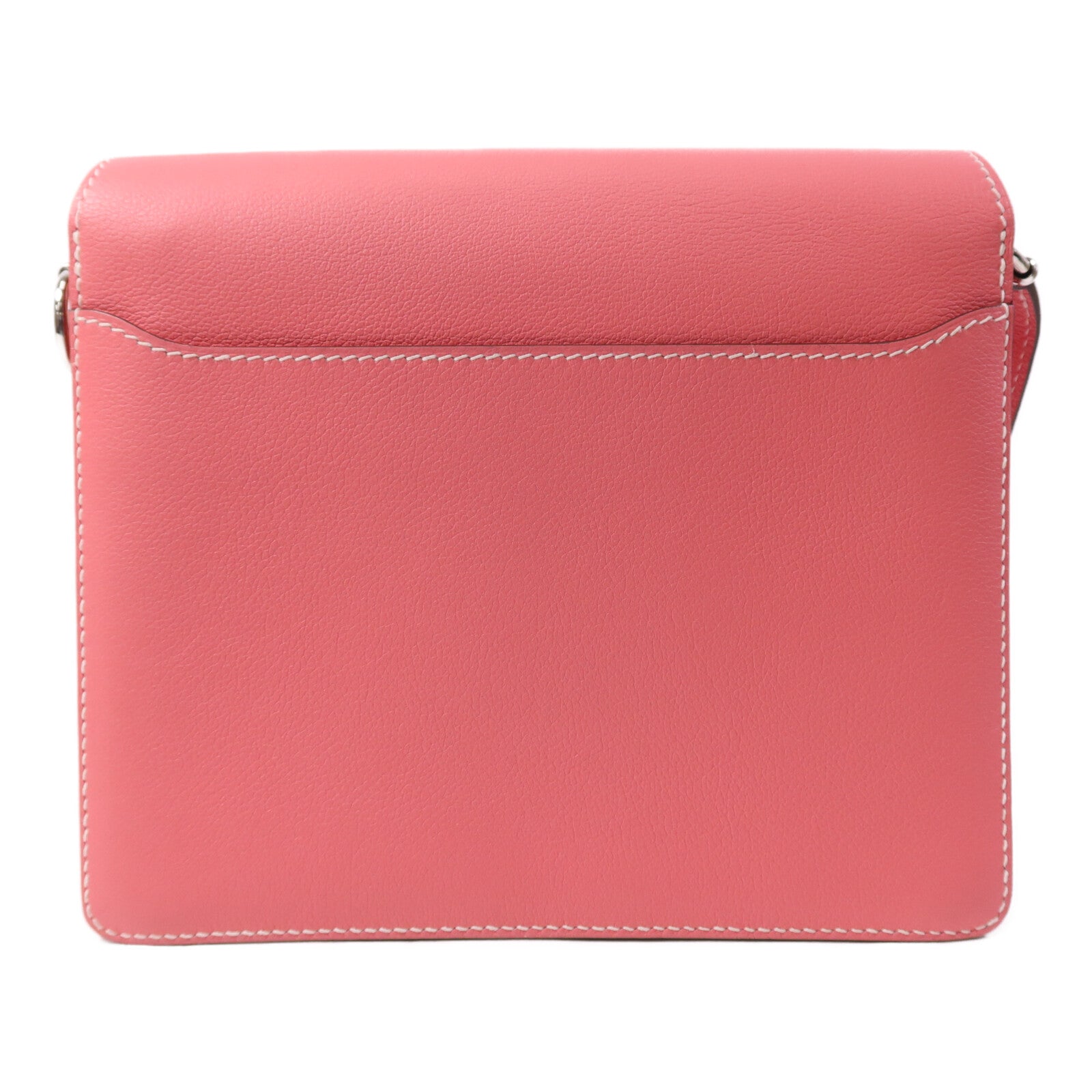 HERMES Evercolor皮革Roulis 23銀扣肩背袋Rose Azalee