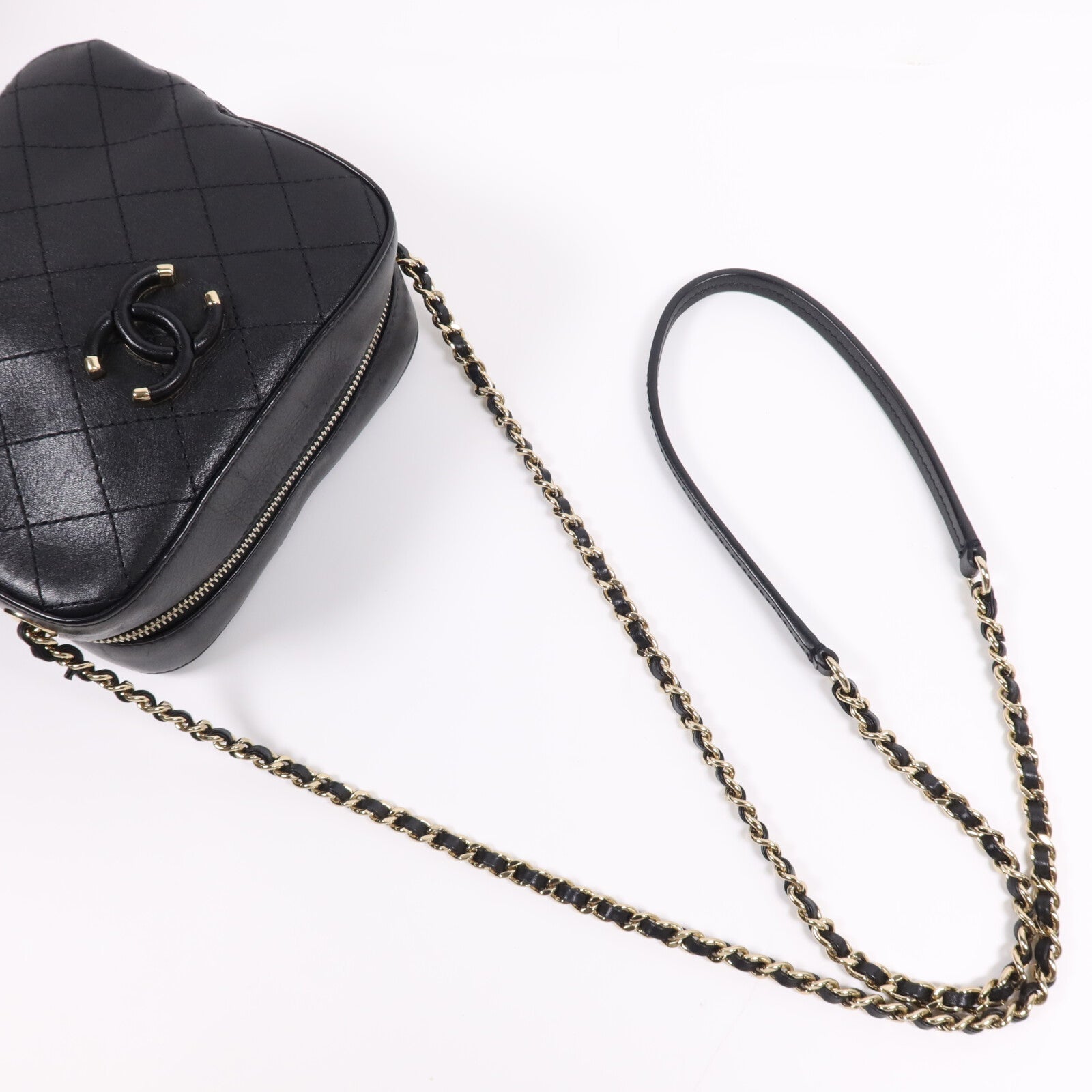 CHANEL 牛皮皮革Chain Shoulder Bag金扣鏈帶肩背袋
