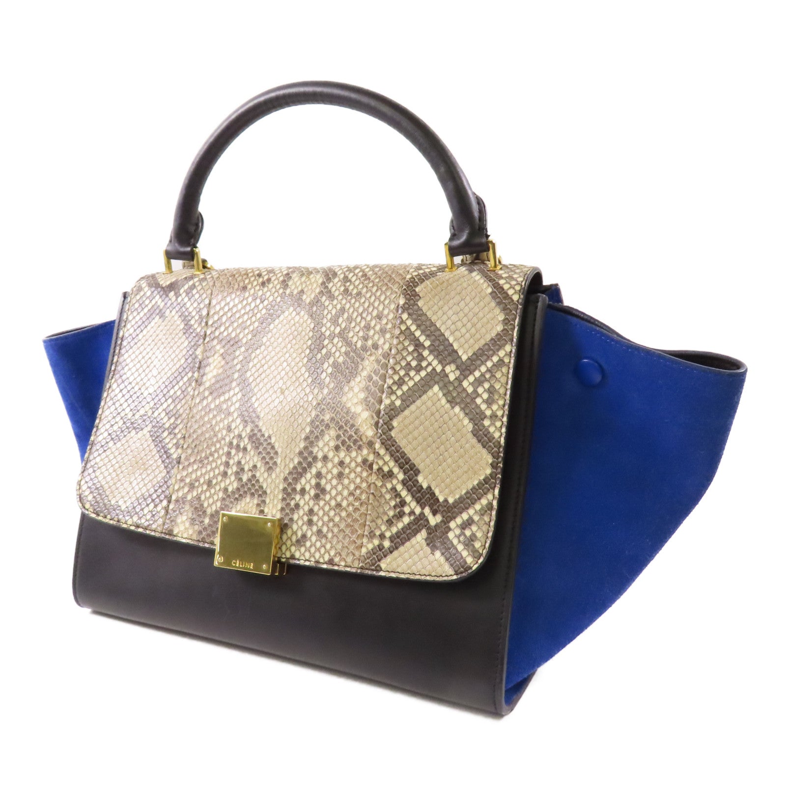 CELINE 【激減優惠】牛皮皮革/蛇皮皮革/麂皮皮革Trapeze金扣手挽肩背兩用袋