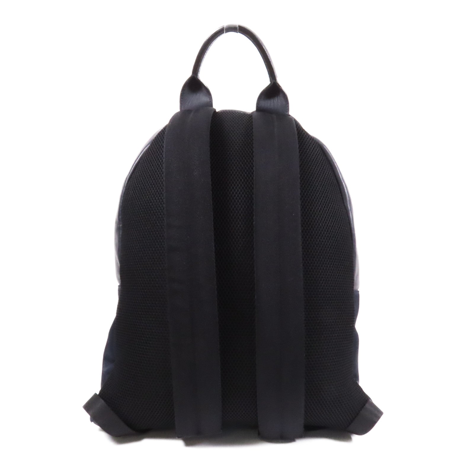 FENDI 牛皮皮革/尼龍Monster Eyes Backpack銀扣背包黑色