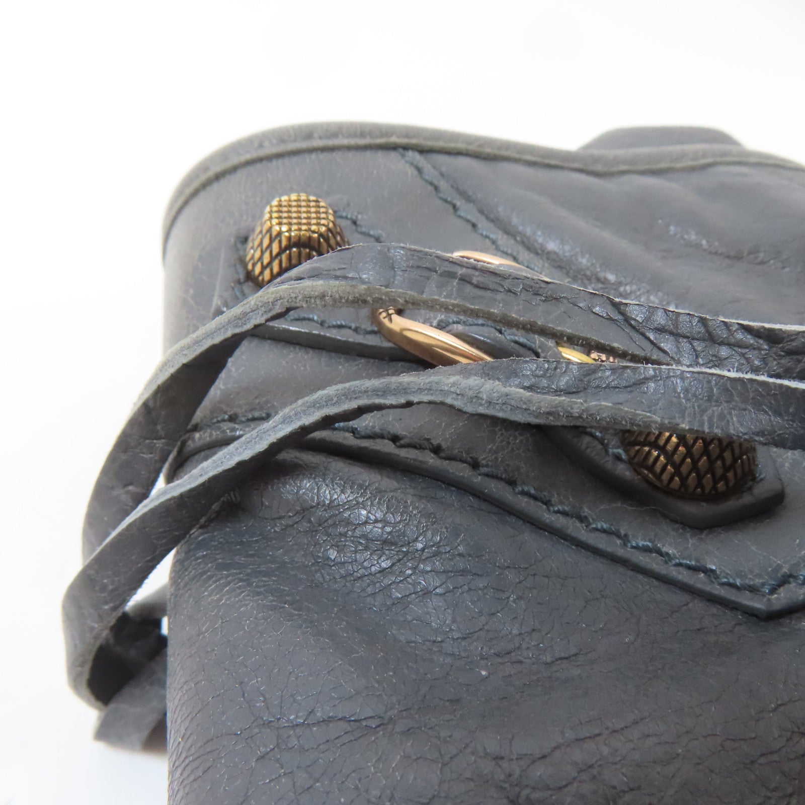 BALENCIAGA 牛皮皮革Giant City Medium金扣手挽肩背兩用袋灰色