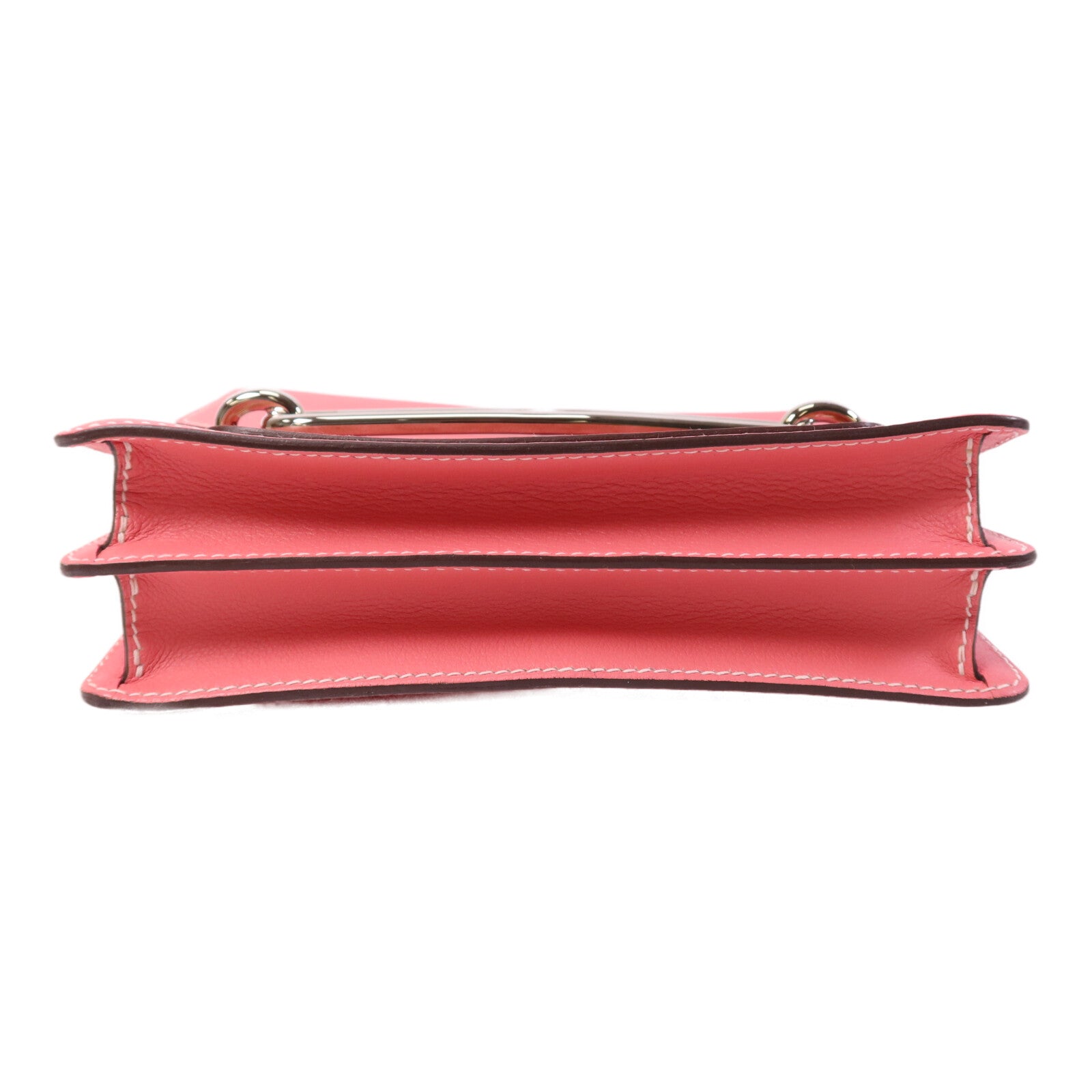 HERMES Evercolor皮革Roulis 23銀扣肩背袋Rose Azalee