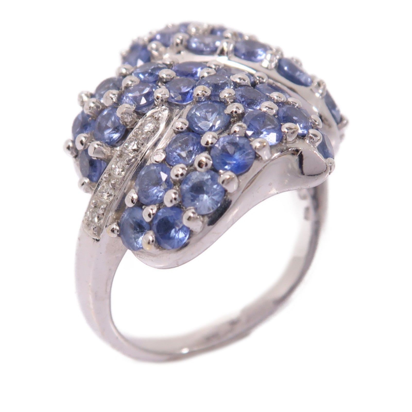 JEWELRY 【激減優惠】18K白金Sapphire Diamond Ring 4.36ct藍寶石/0.14ct鑽石戒指US#6