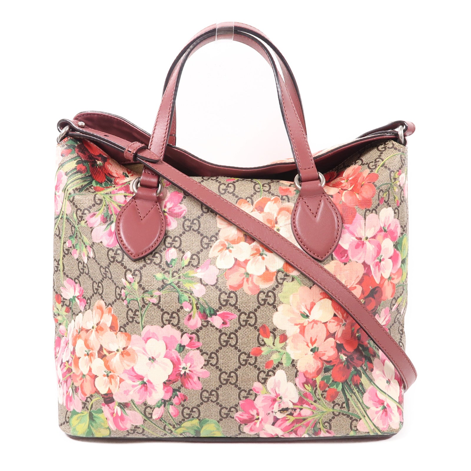 GUCCI 塗層帆布Shoulder Bag銀扣手挽肩背兩用袋