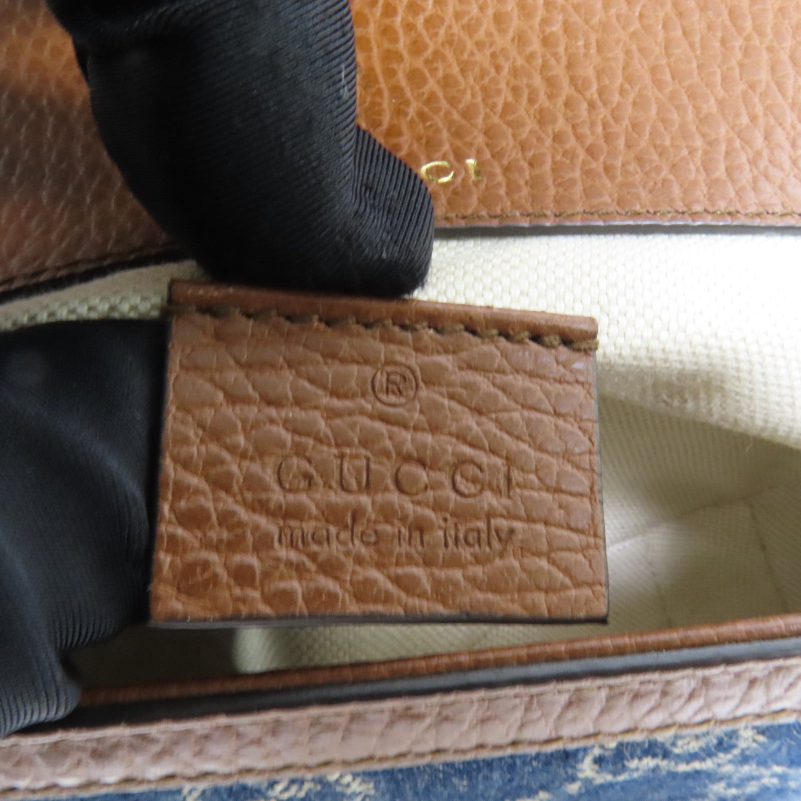 GUCCI Denim Horsebit 1955 Small肩背袋