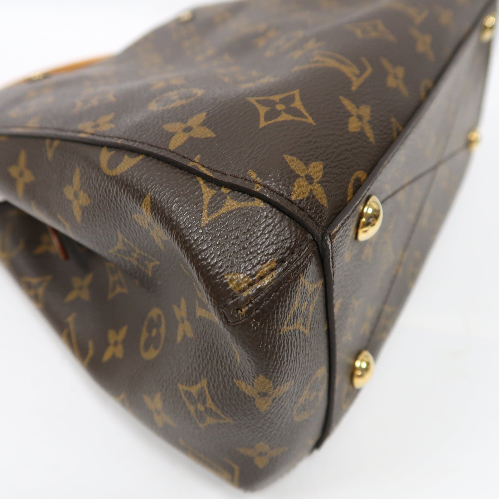 LOUIS VUITTON Monogram Montaigne MM金扣手挽肩背兩用袋啡色