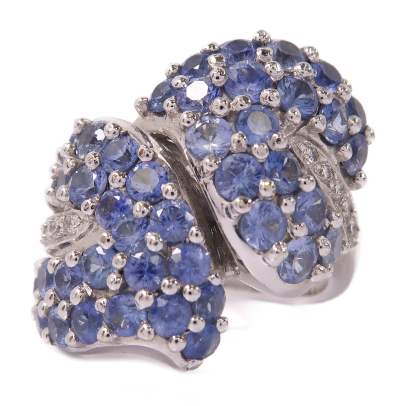 JEWELRY 【激減優惠】18K白金Sapphire Diamond Ring 4.36ct藍寶石/0.14ct鑽石戒指US#6