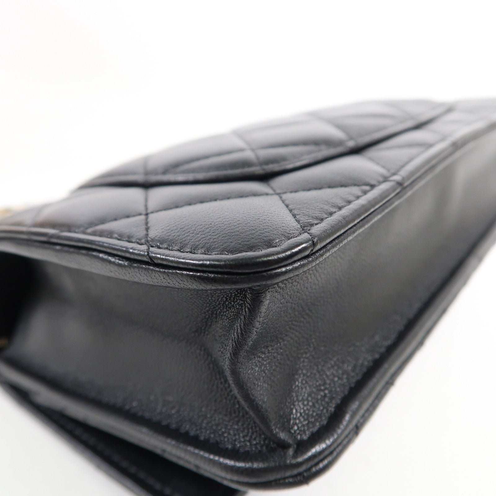 CHANEL 羊皮皮革WOC金扣鏈帶肩背袋