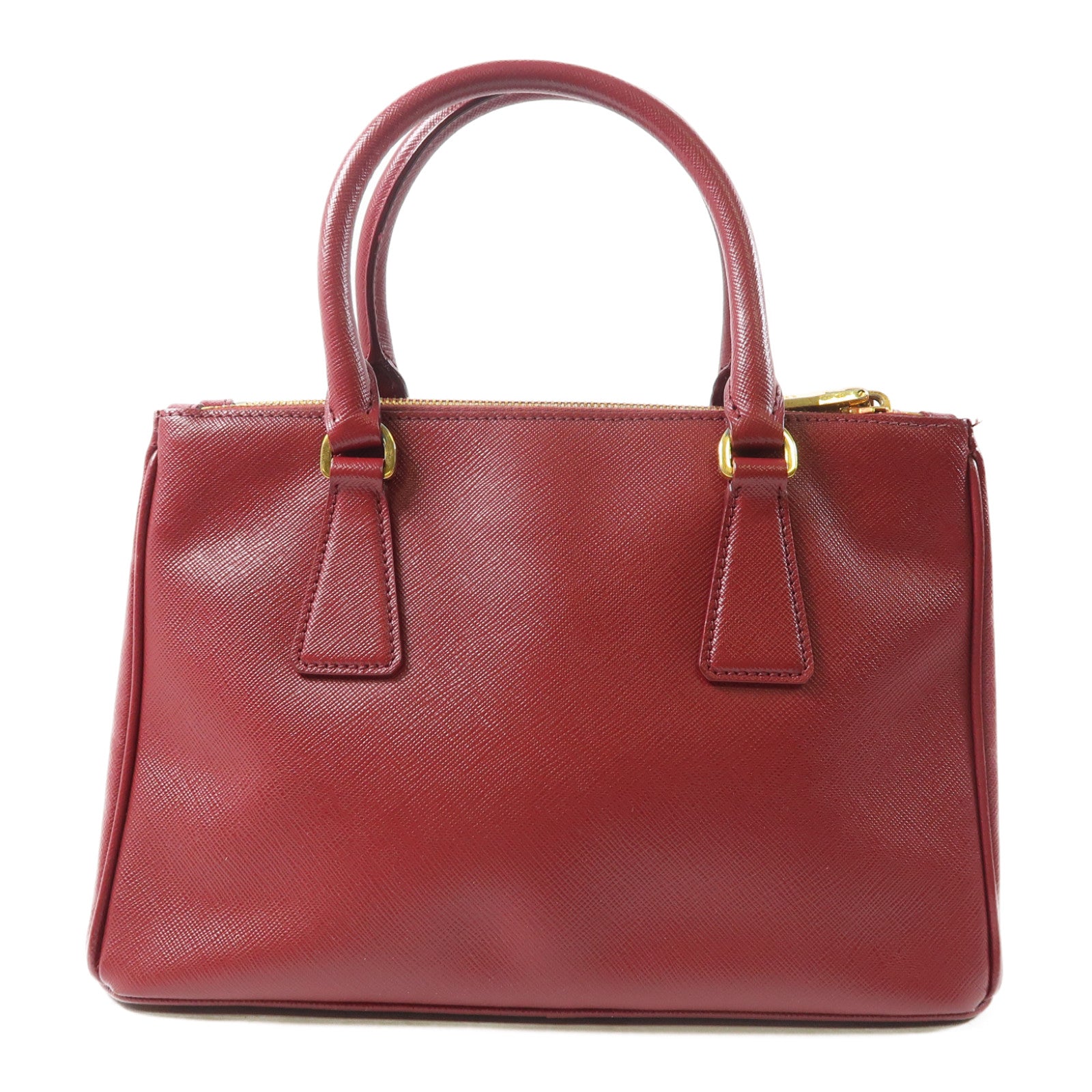 PRADA 【激減優惠】Saffiano皮革Galleria金扣手挽肩背兩用袋紅色