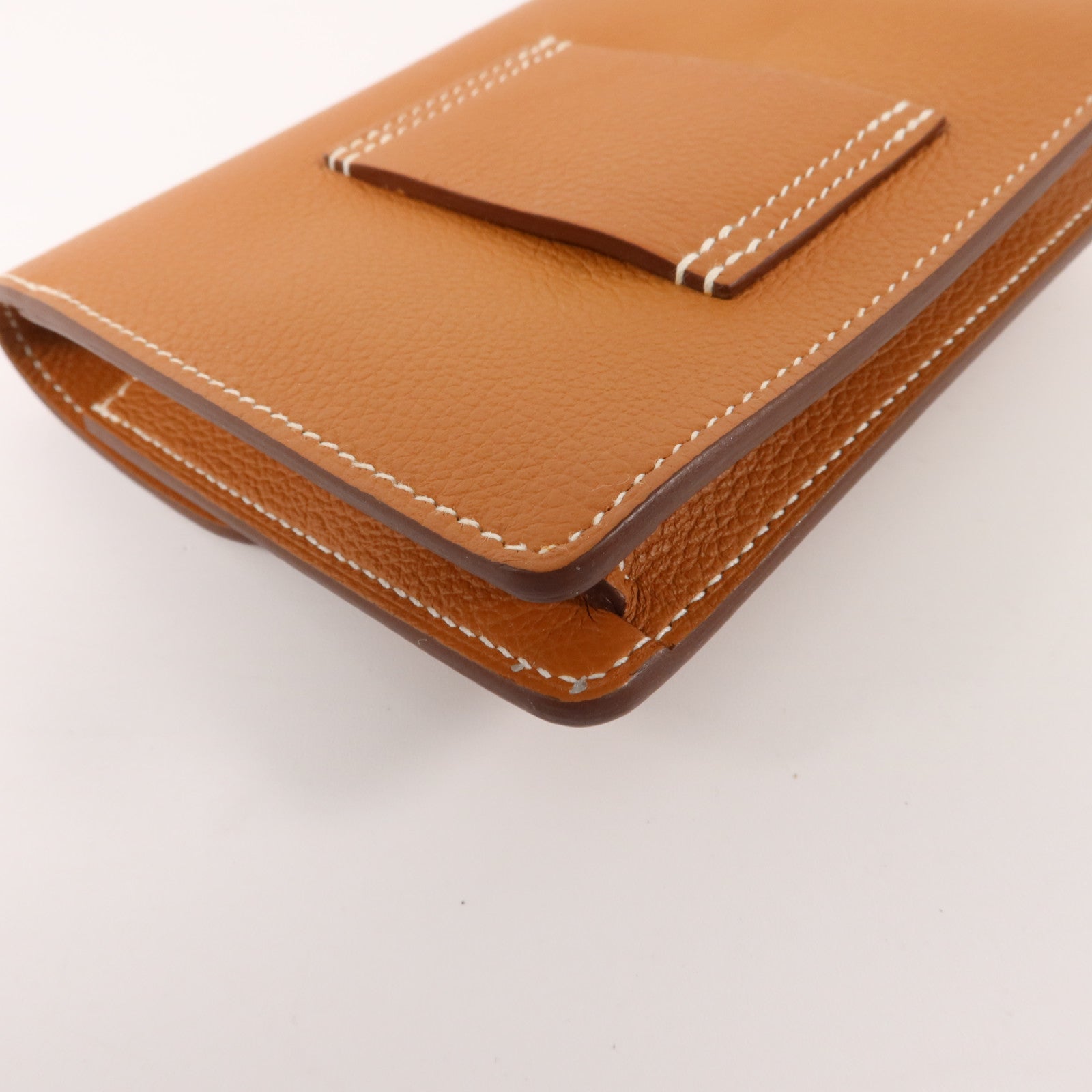 HERMES Evercolor皮革Roulis Slim錢包Gold