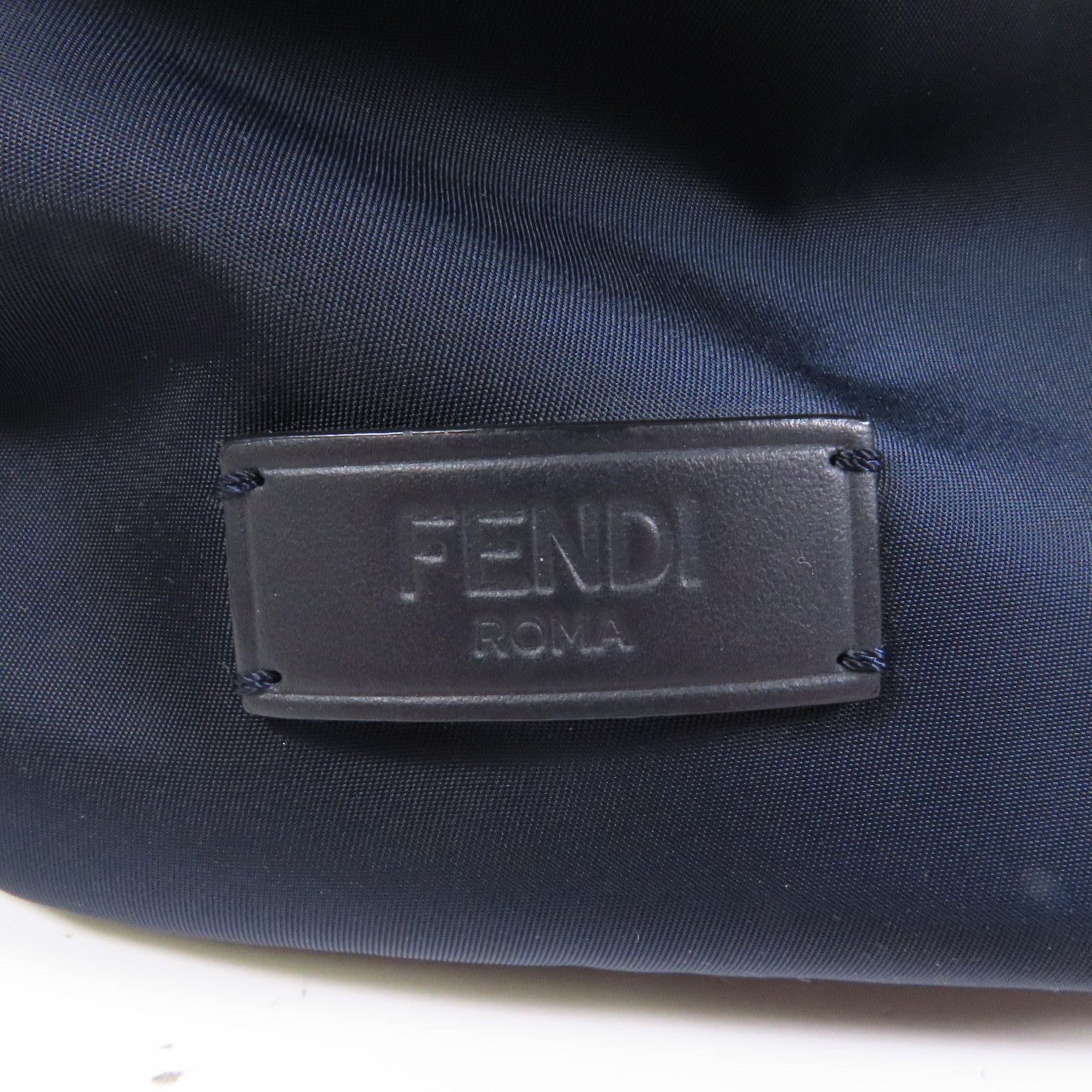 FENDI 牛皮皮革/尼龍Monster Eyes Backpack銀扣背包黑色