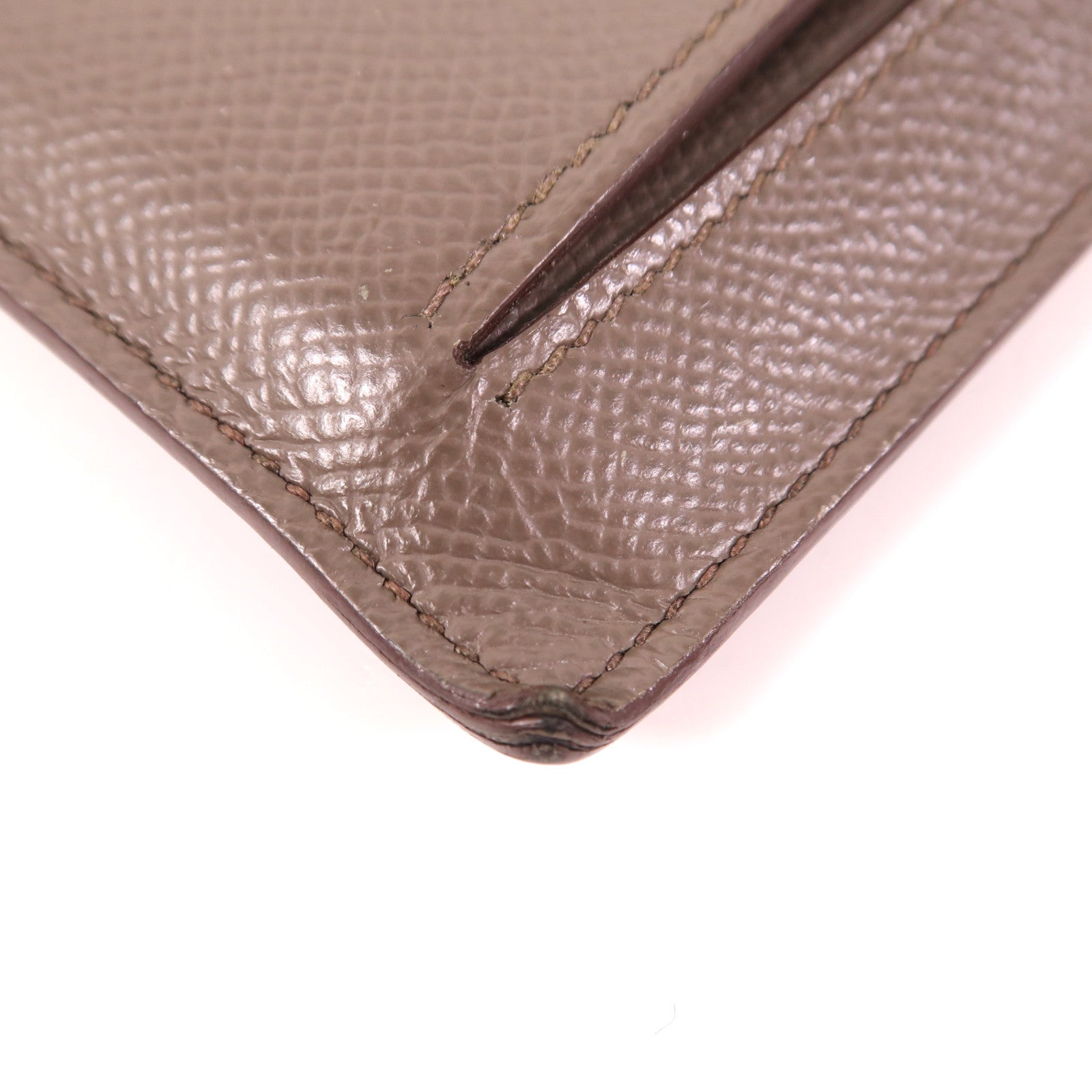 HERMES Epsom皮革Kelly Pocket金扣錢包Etain