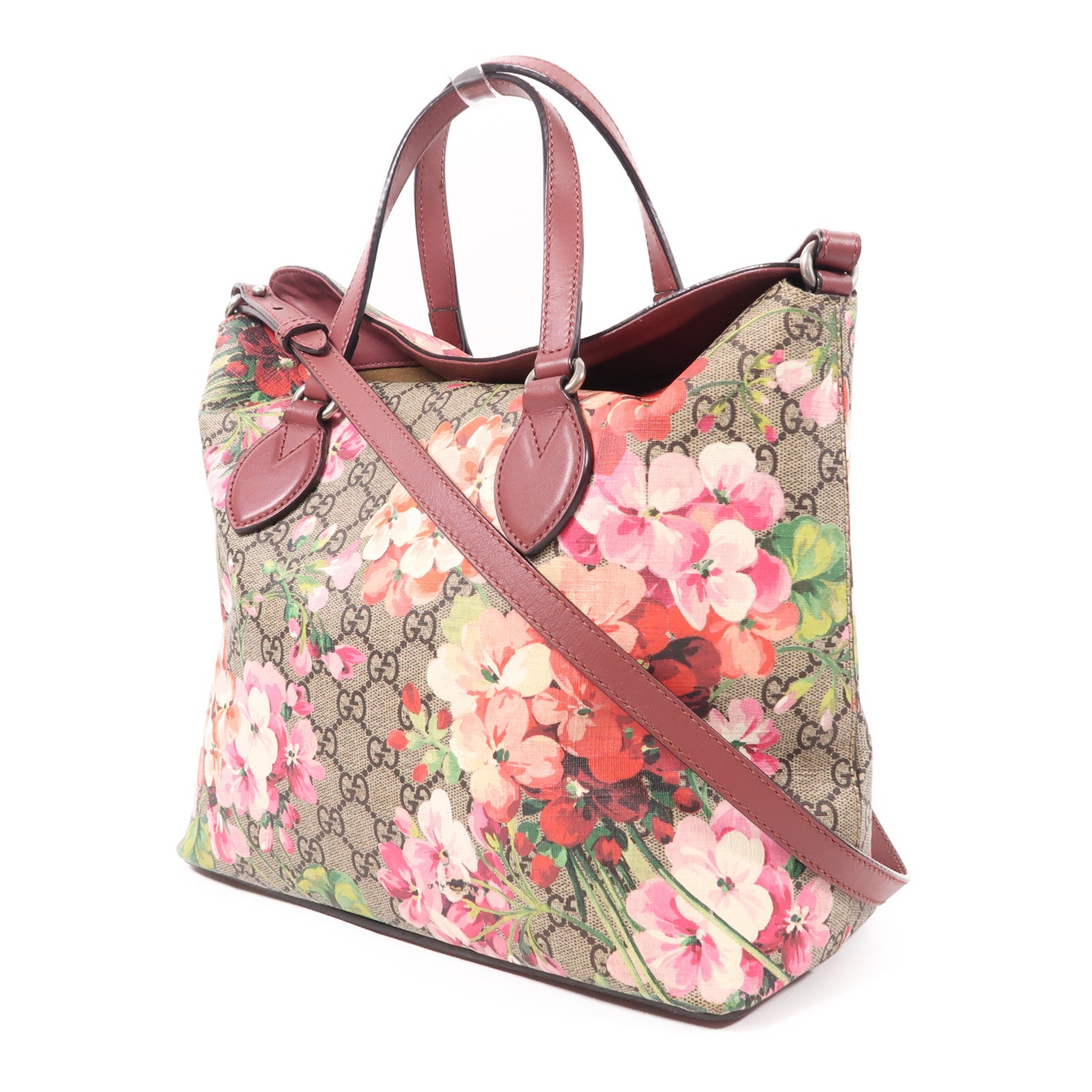 GUCCI 塗層帆布Shoulder Bag銀扣手挽肩背兩用袋