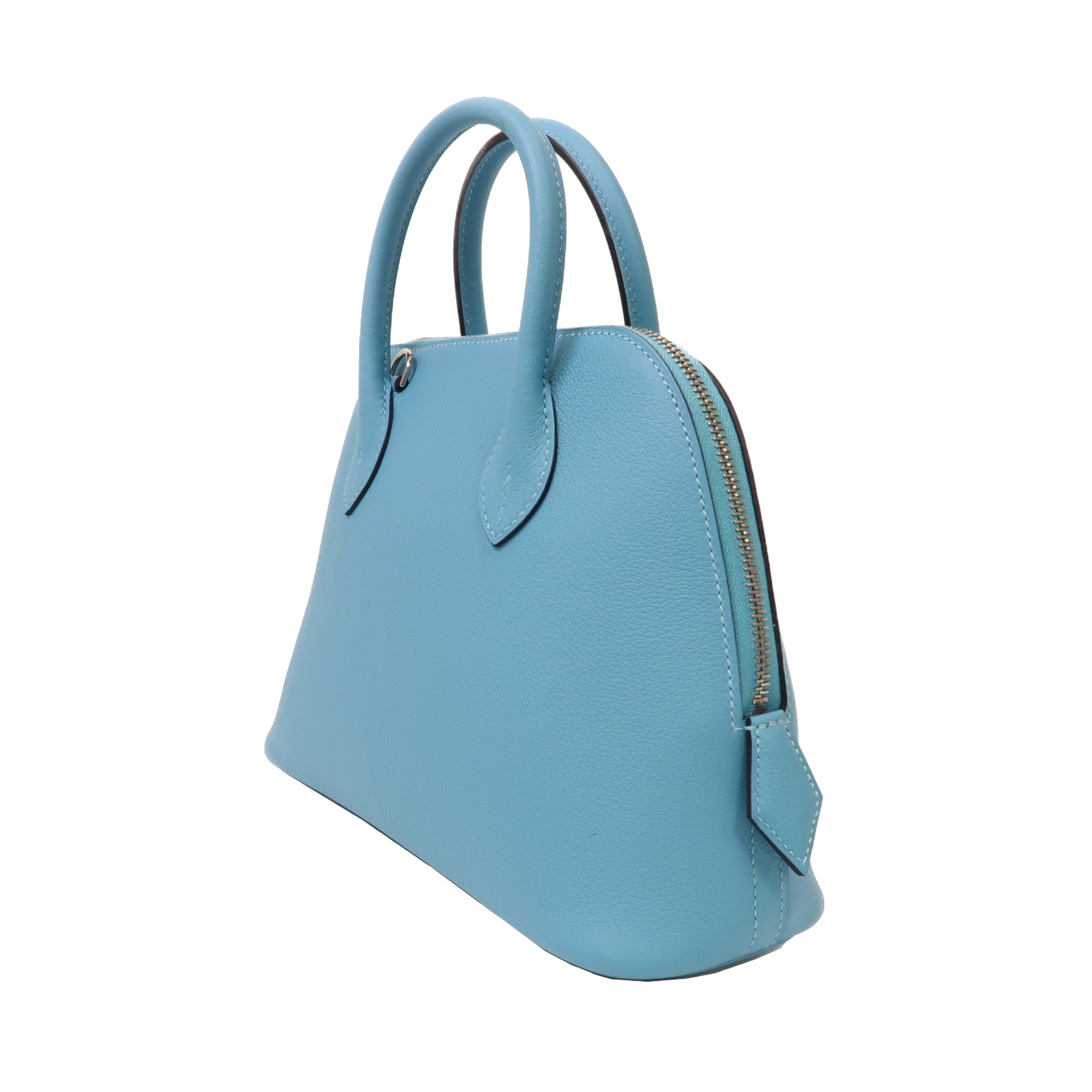 HERMES Evercolor皮革Bolide 1923 25銀扣手挽肩背兩用袋Bleu Atoll環礁藍色