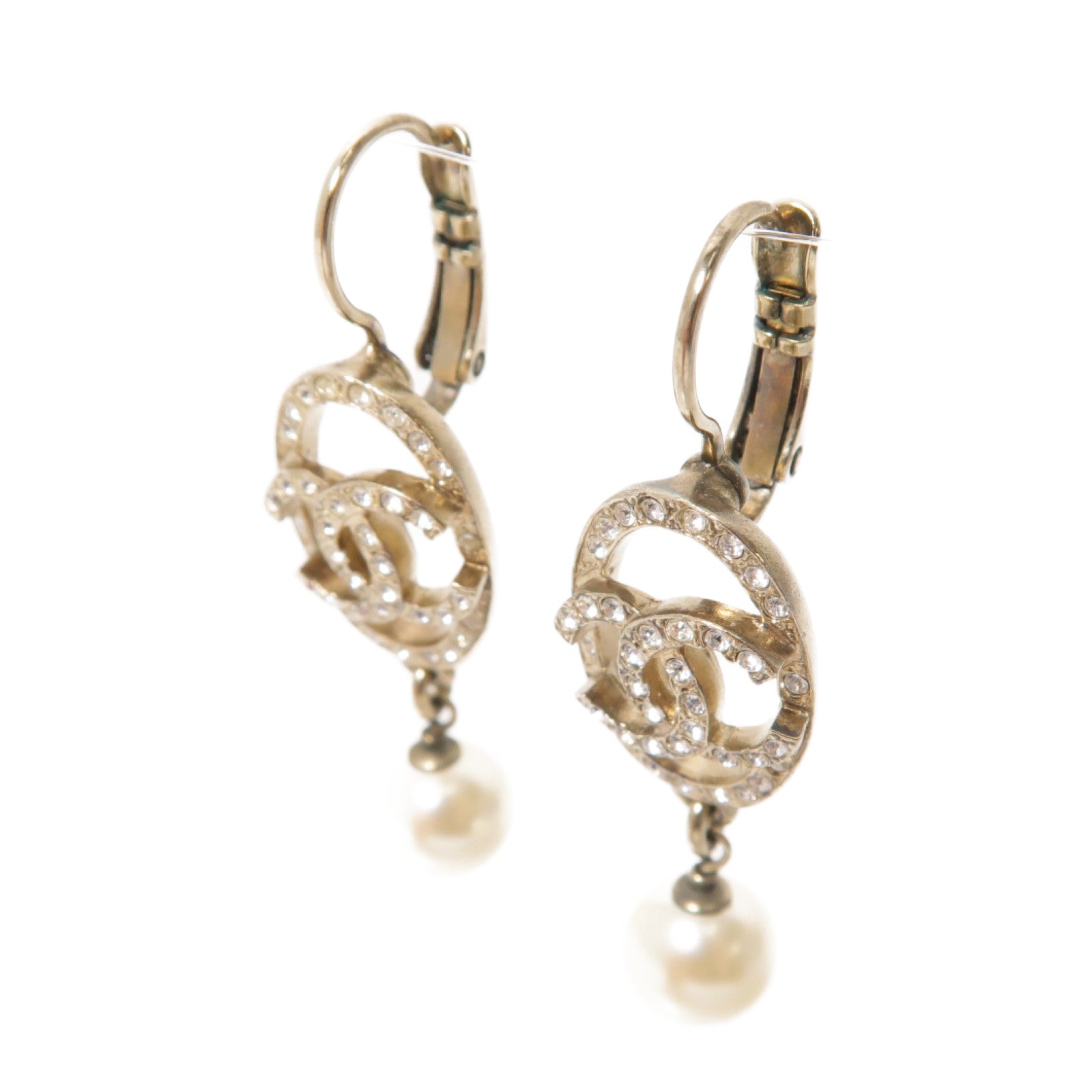 CHANEL 【激減優惠】金屬/PVC Earrings耳環金色/白色