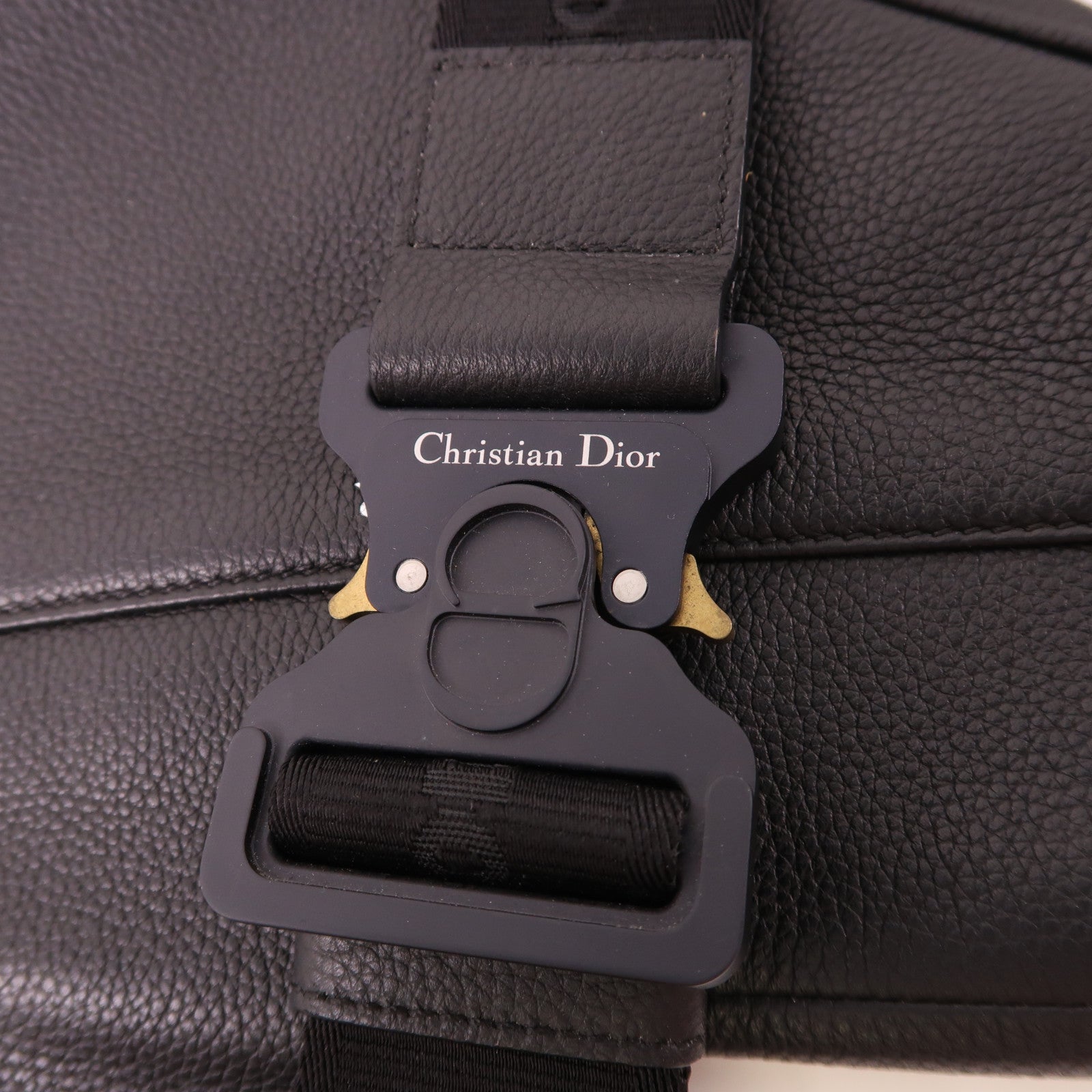 Dior 牛皮皮革Saddle Bag銀扣肩背袋