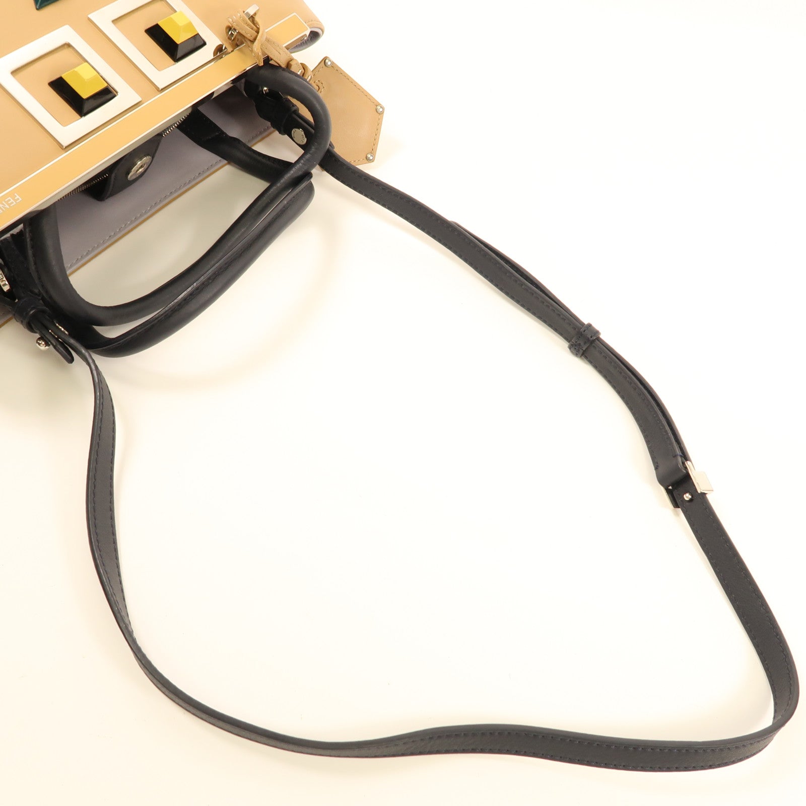 FENDI SHW 2 Jours Bag 2 Way Shoulder Handbag 03070249 Calfskin Leather Brown