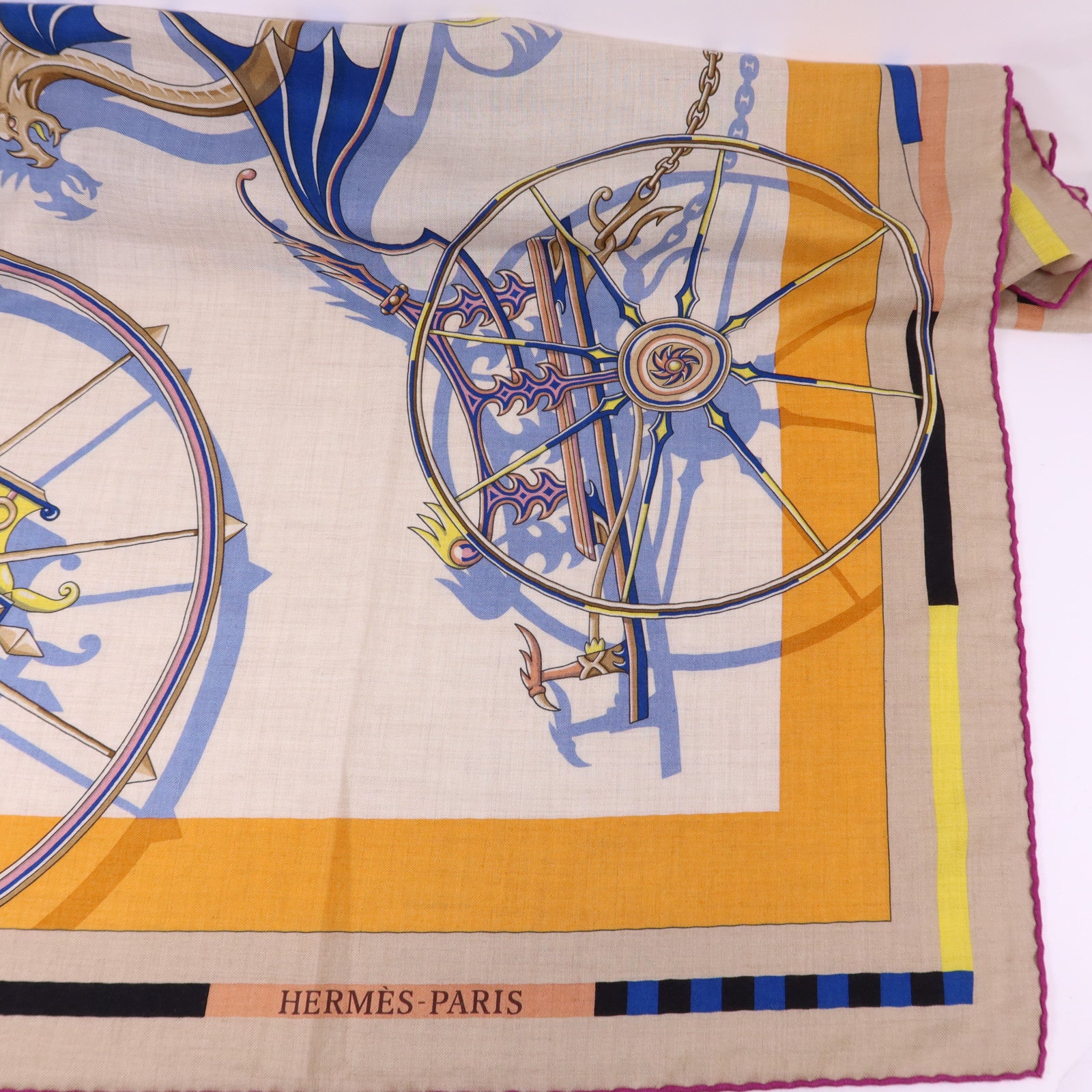 HERMES 絲質/羊絨Scarf 140X140絲巾