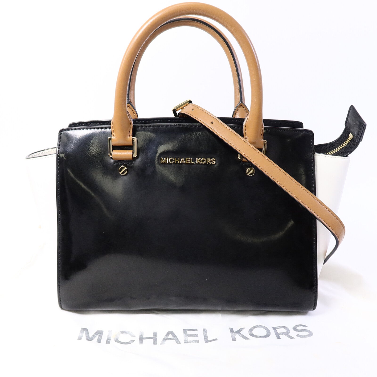 Michael Kors 漆皮皮革2 Way Shoulder Bag手挽肩背兩用袋