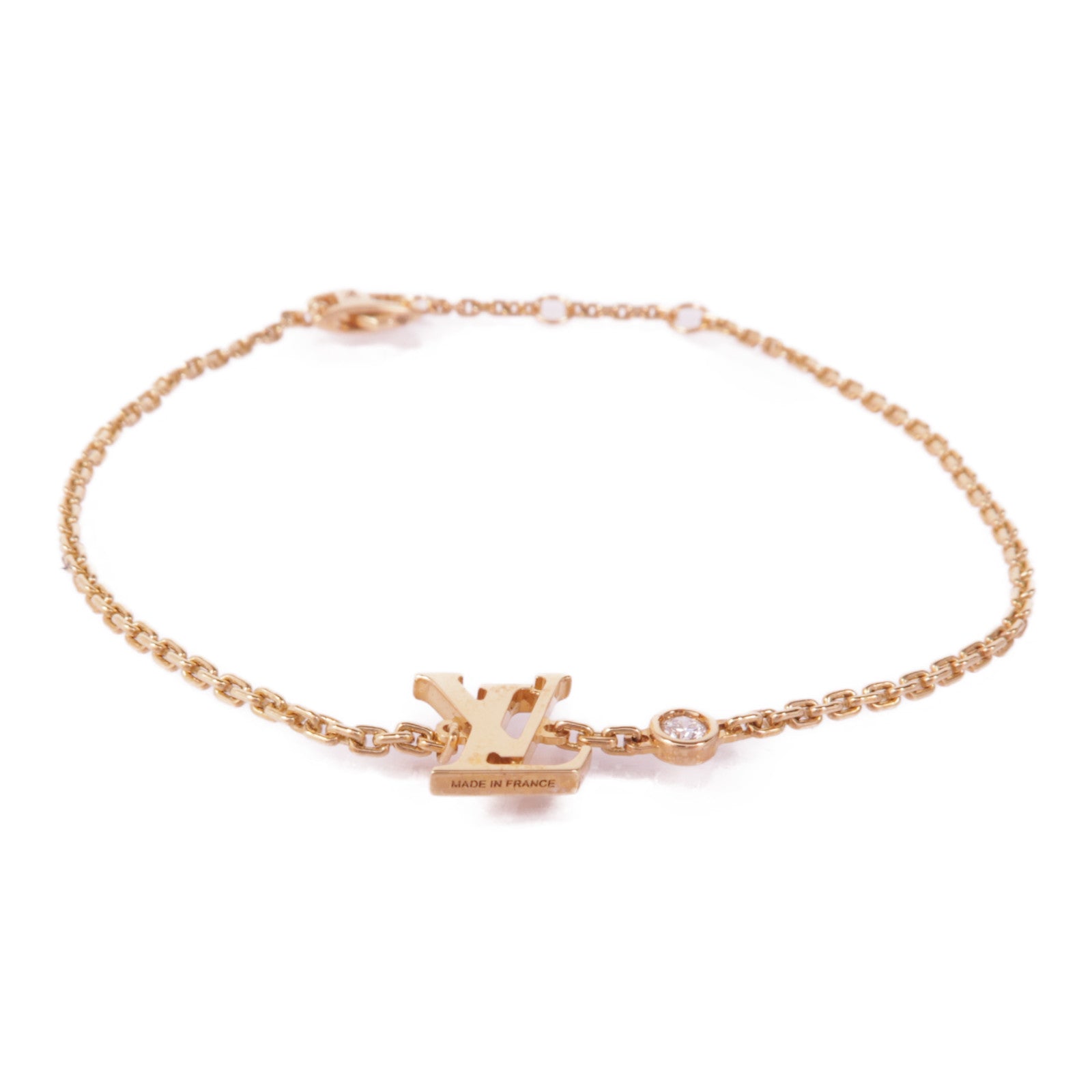 LOUIS VUITTON 18K玫瑰金Idylle Blossom 1P Diamond Bracelet鑽石手鏈