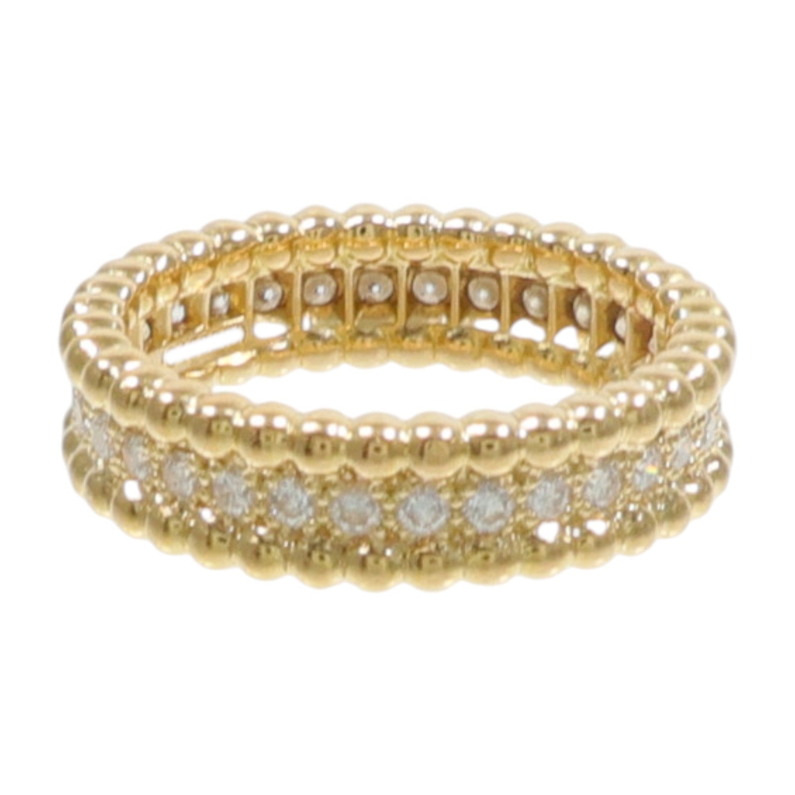Van Cleef & Arpels 18K黃金Perlee Diamond鑽石戒指