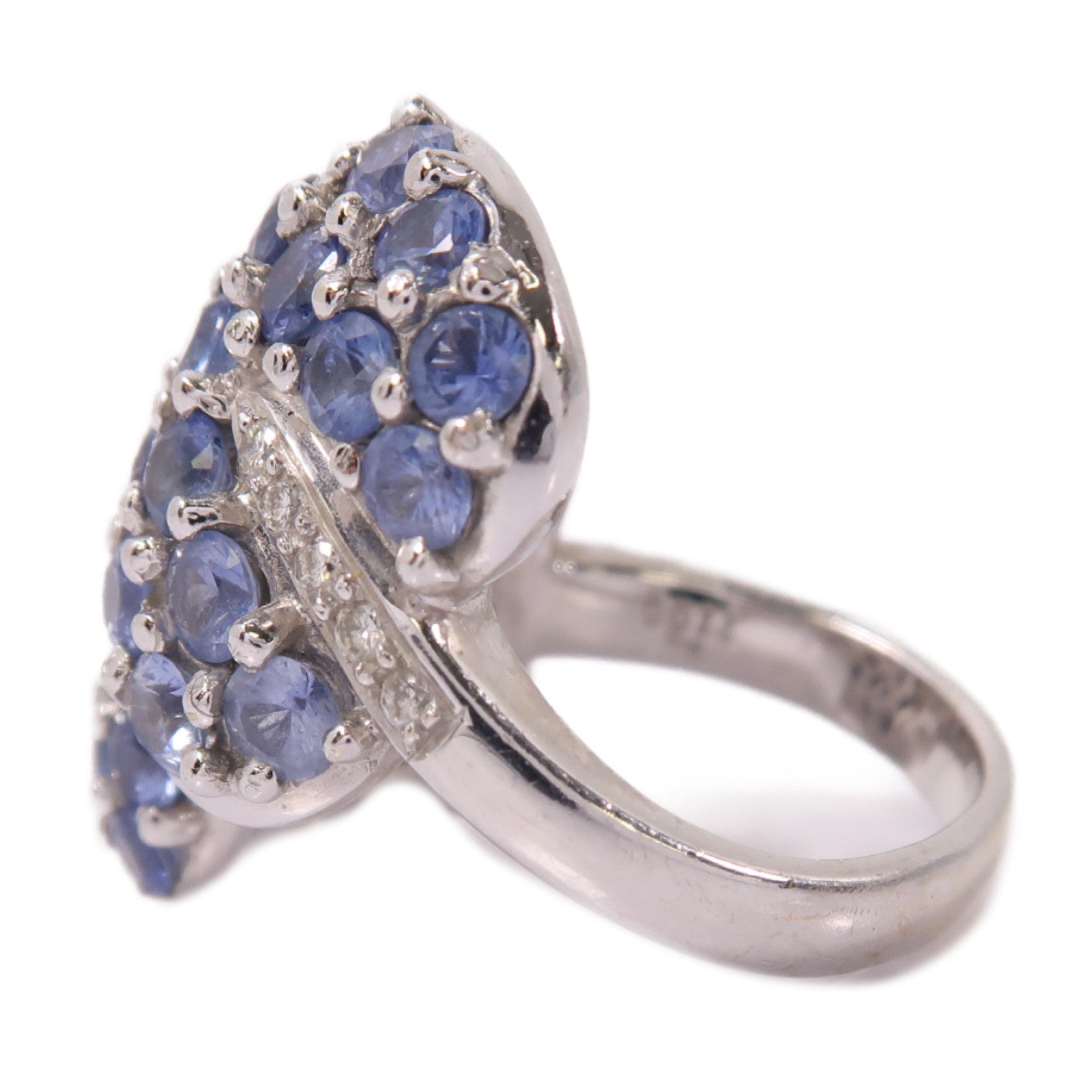 JEWELRY 【激減優惠】18K白金Sapphire Diamond Ring 4.36ct藍寶石/0.14ct鑽石戒指US#6