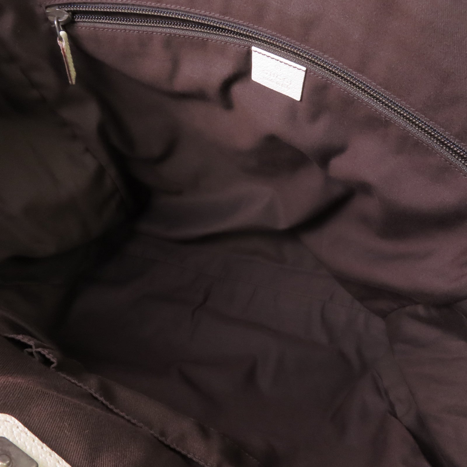 GUCCI GG帆布Tote Bag銀扣手挽袋啡色/米白色