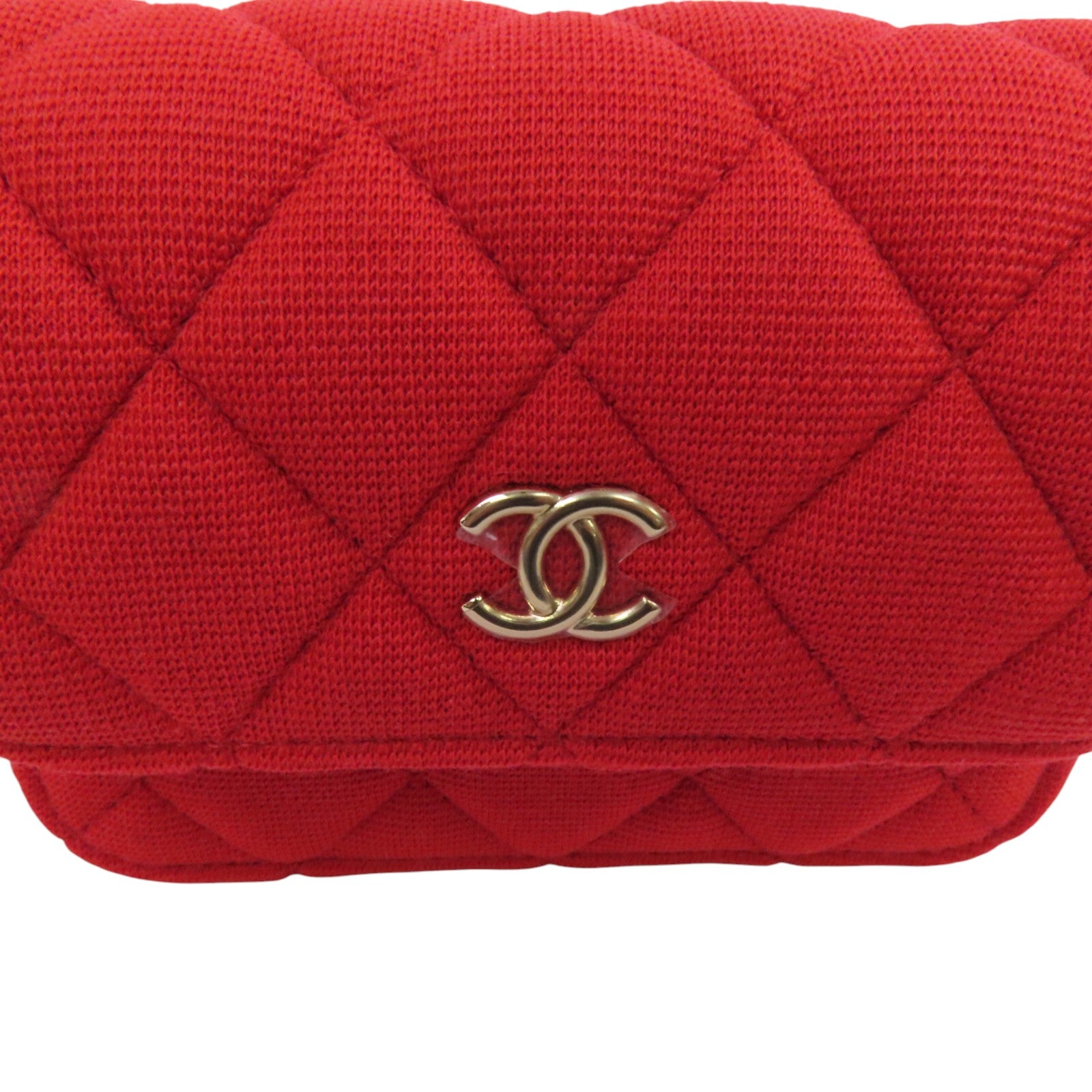 CHANEL 帆布Shoulder Bag金扣鏈帶肩背袋