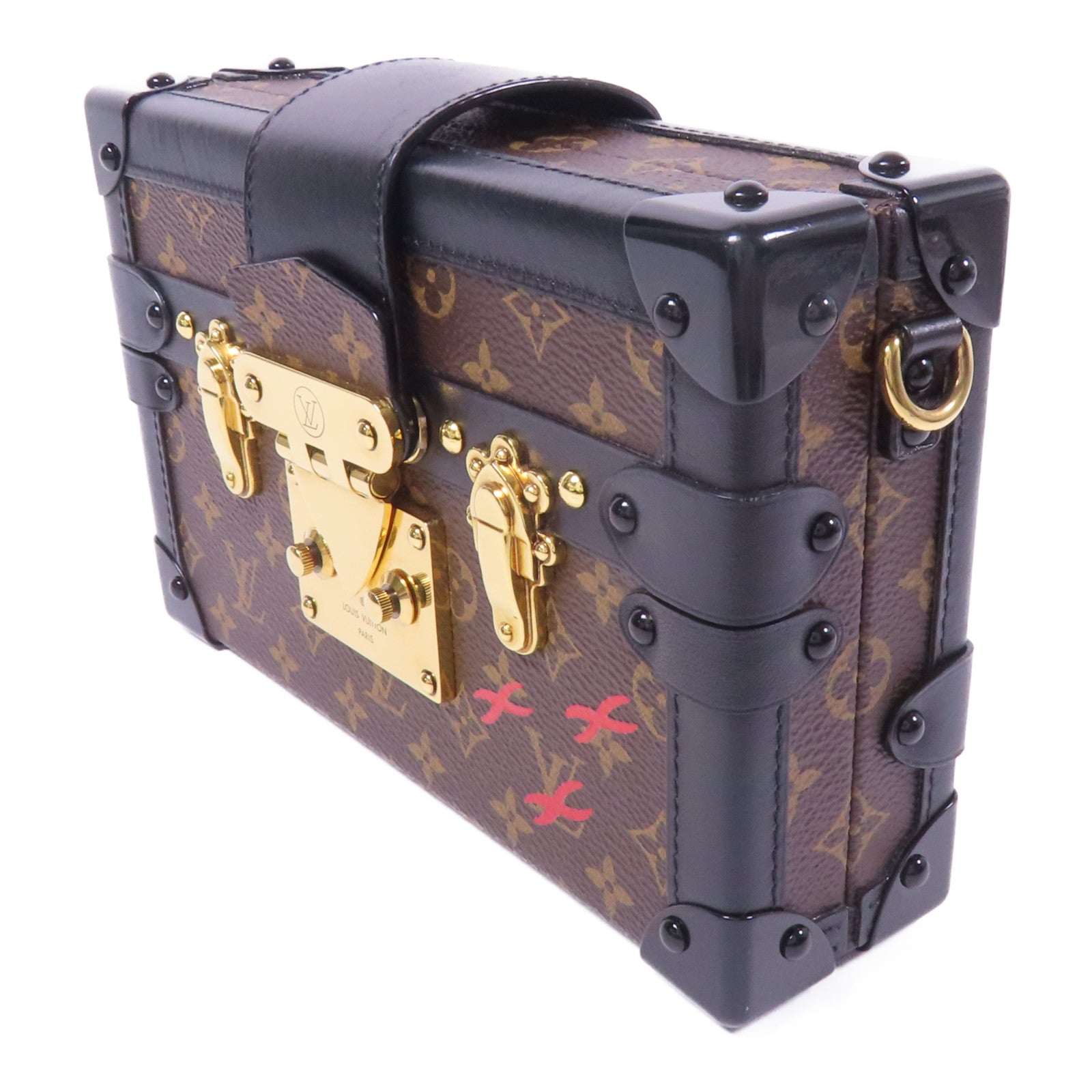 LOUIS VUITTON Monogram Petite Malle金扣肩背袋