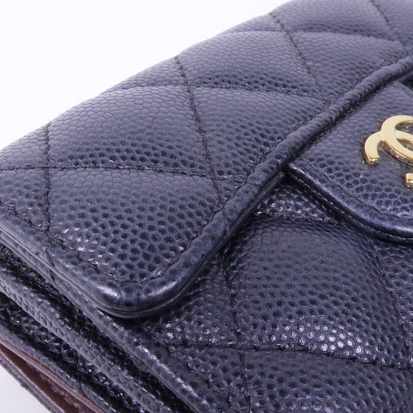 CHANEL 牛皮皮革Wallet金扣錢包