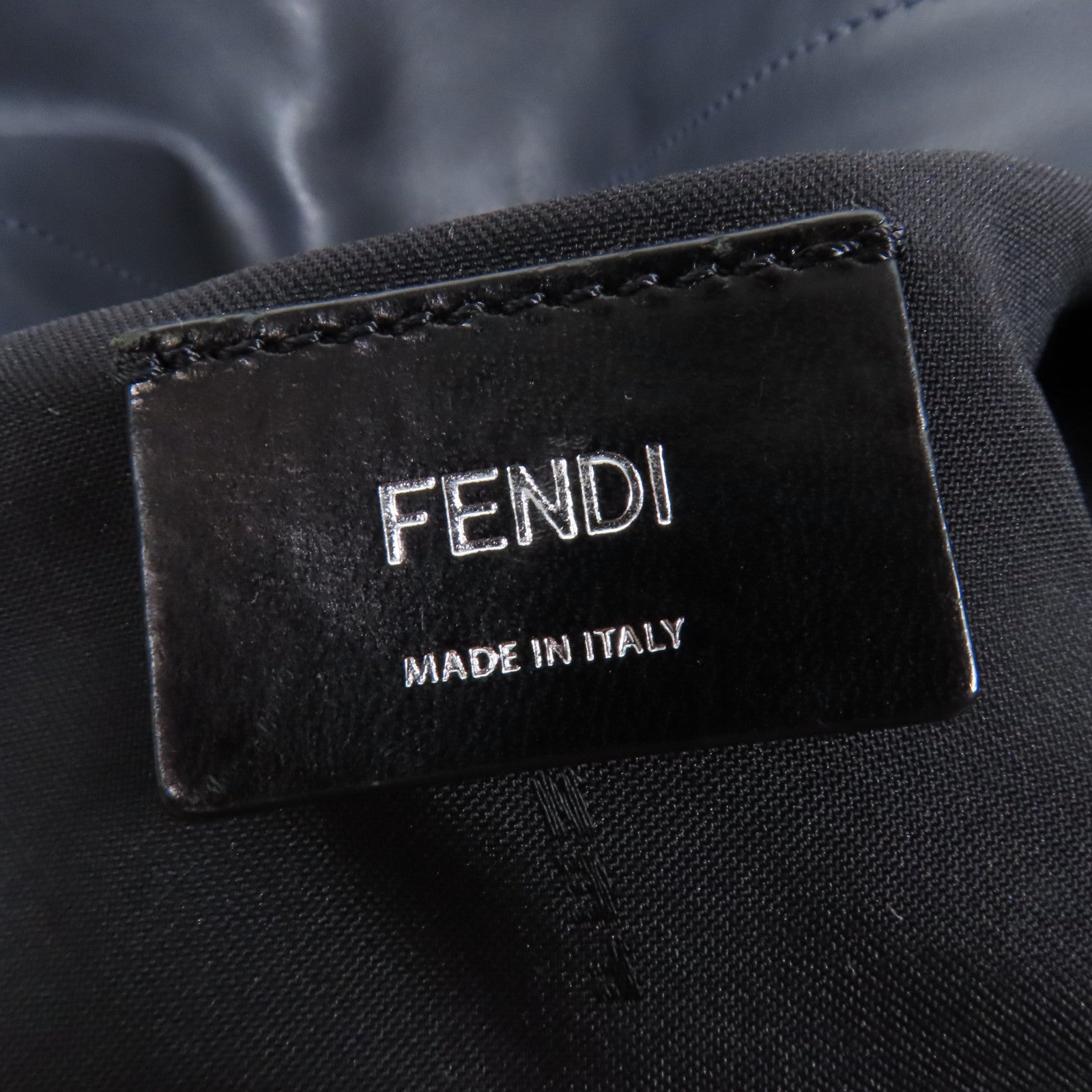 FENDI 牛皮皮革/尼龍Monster Eyes Backpack銀扣背包黑色