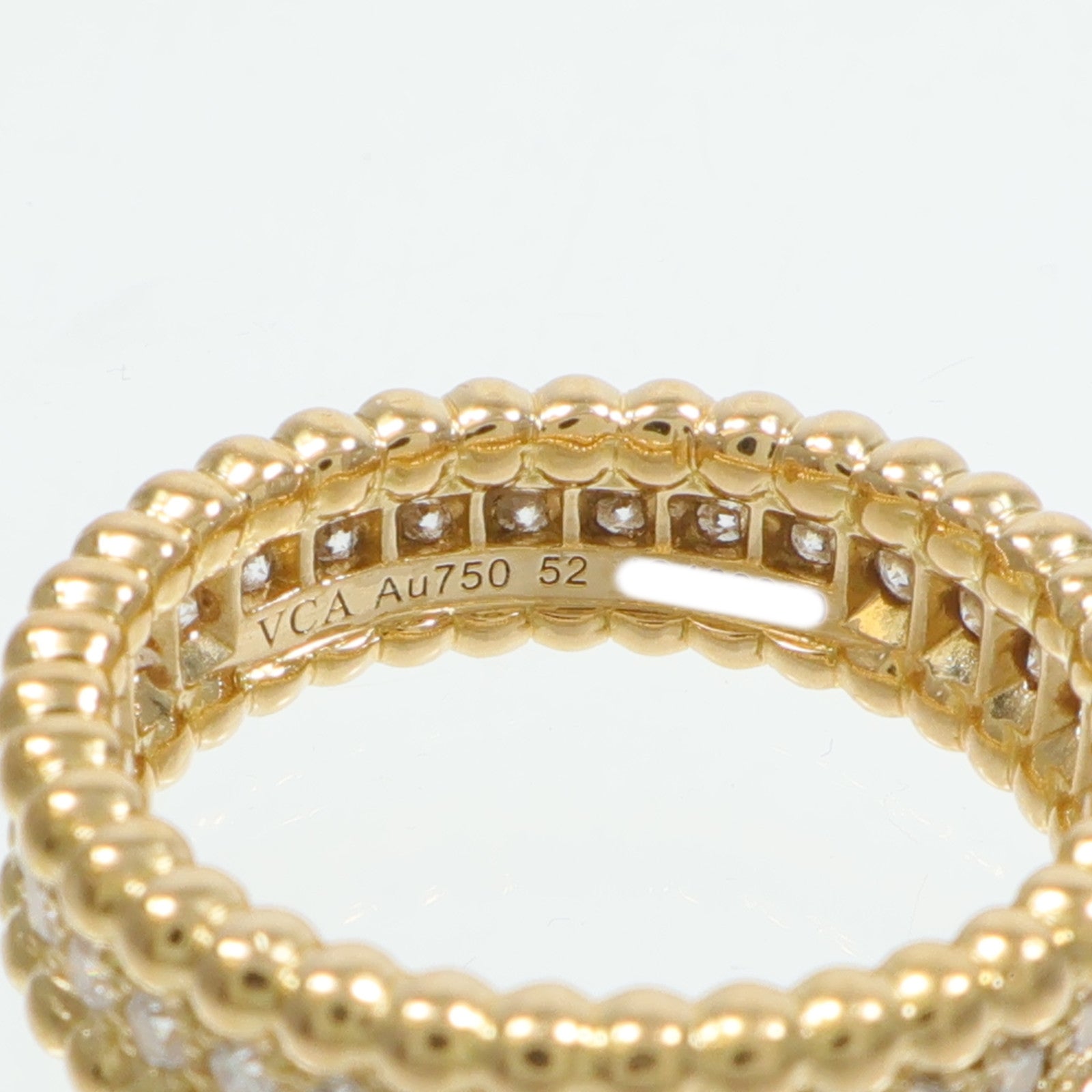 Van Cleef & Arpels 18K黃金Perlee Diamond鑽石戒指